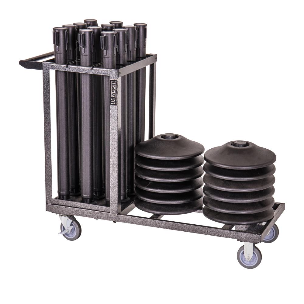 Kit de Carro para Postes Statesman de US Weight - 12 Postes Trek negros y Carro U2509SEQ12