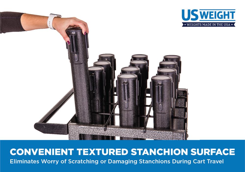 Kit de Carro para Postes Statesman de US Weight - 12 Postes Trek negros y Carro U2509SEQ12