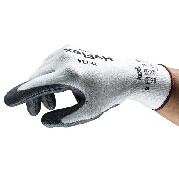 Guantes recubiertos resistentes a cortes Ansell, Nivel de corte A2, 13 ga, blanco, L (9) - 11-724.
