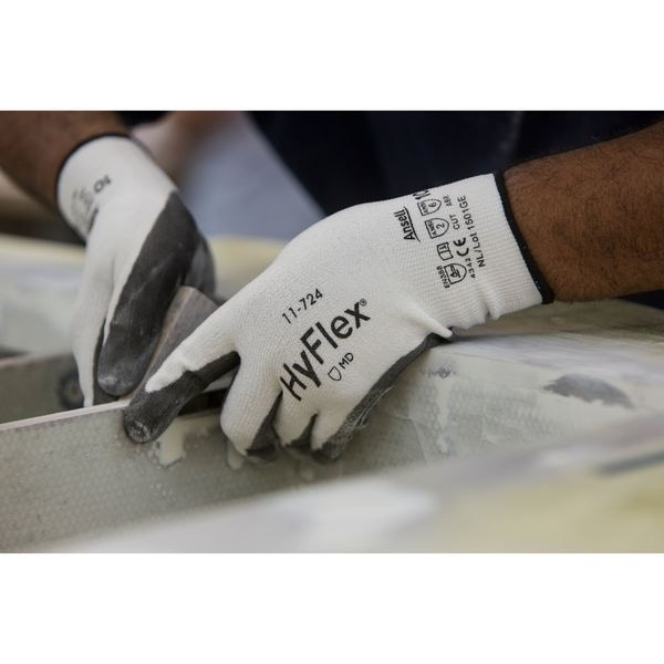 Guantes recubiertos resistentes a cortes Ansell, Nivel de corte A2, 13 ga, blanco, L (9) - 11-724.