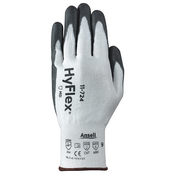Guantes recubiertos resistentes a cortes Ansell, Nivel de corte A2, 13 ga, blanco, L (9) - 11-724.