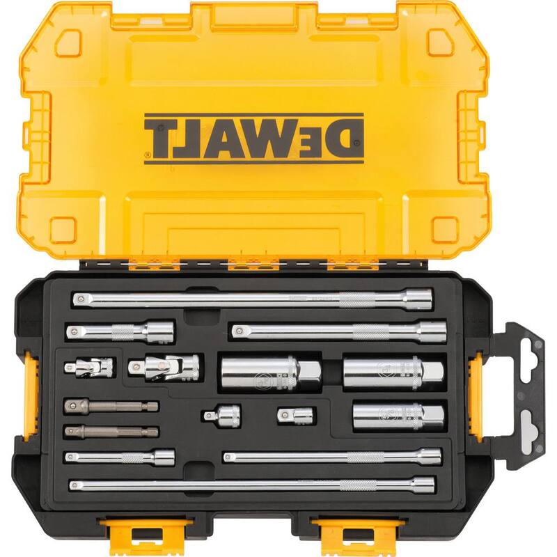 Set de sockets de 1/4 y 3/8 pulgadas DEWALT (34 piezas) y set de accesorios de herramientas de 1/4 y 3/8 pulgadas (15 piezas) - DWMT73804W73807