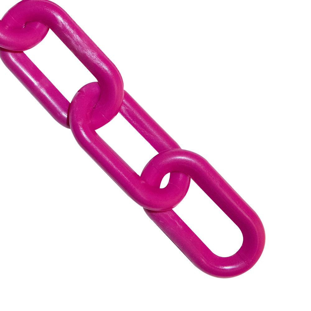 Cadena de barrera de plástico rosa de seguridad de 25 pies x 1 pulgada (#4, 25 mm) Sr. Chain 10025-25