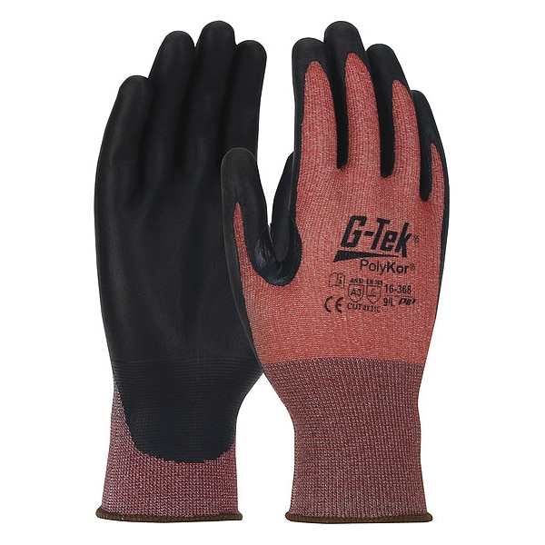 Guante resistente a cortes Pip, Nivel de corte A3, 18 ga, Rojo/Negro, L - 16-368/L