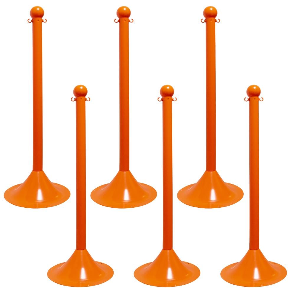 Poste de seguridad ligero  con cadena de color naranja brillante (paquete de 6) 91512-6