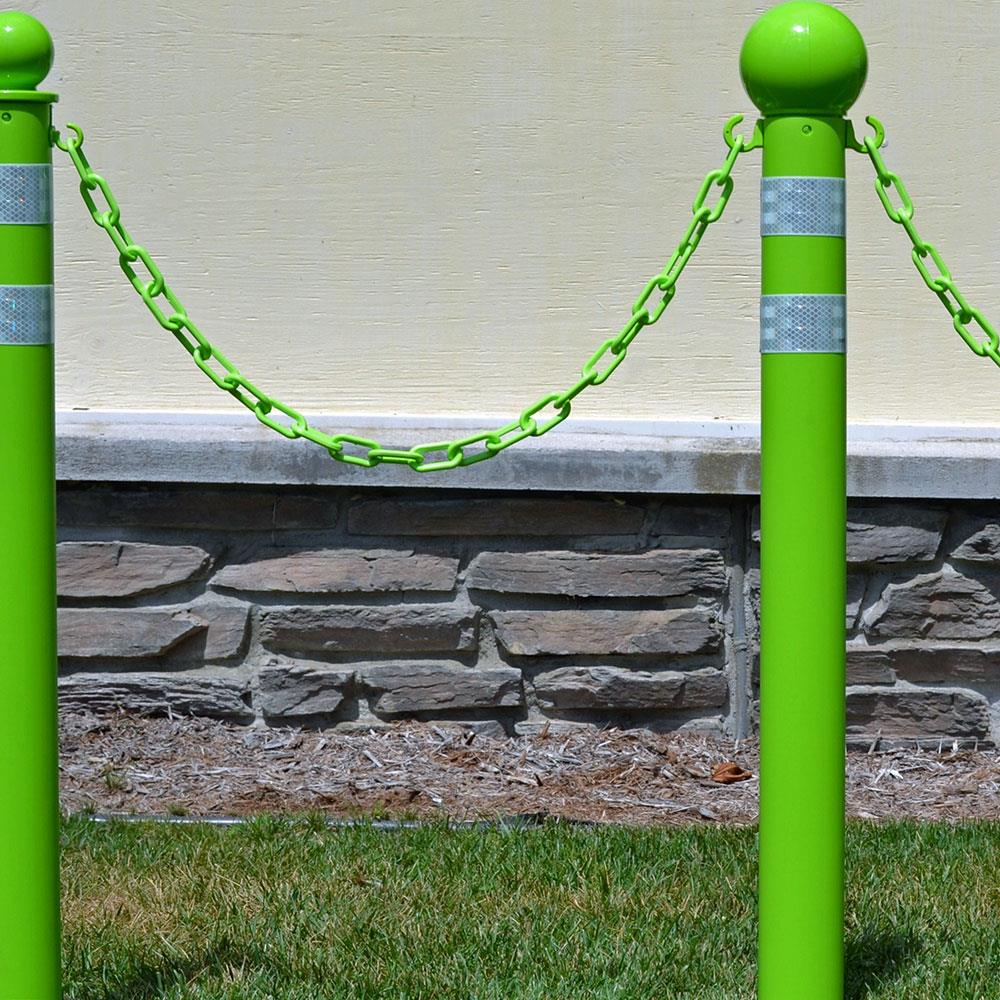 Cadena de barrera de plástico de seguridad verde de 51 mm X 50 pies Mr. Chain 2 en (#8, 51mm) 50014-50