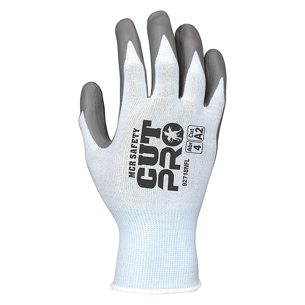 Guantes recubiertos Mcr Safety, Nivel de corte A2, calibre 18, azul/gris, XL - 92718NFXL