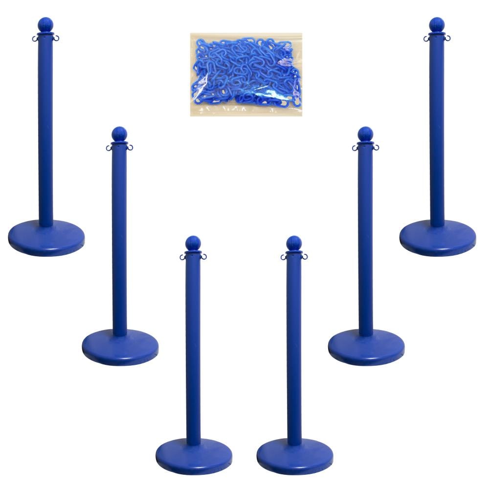 Poste divisor de servicio pesado Mr. Chain Azul con Cadena de Calibre Medio y Kit 71106-6