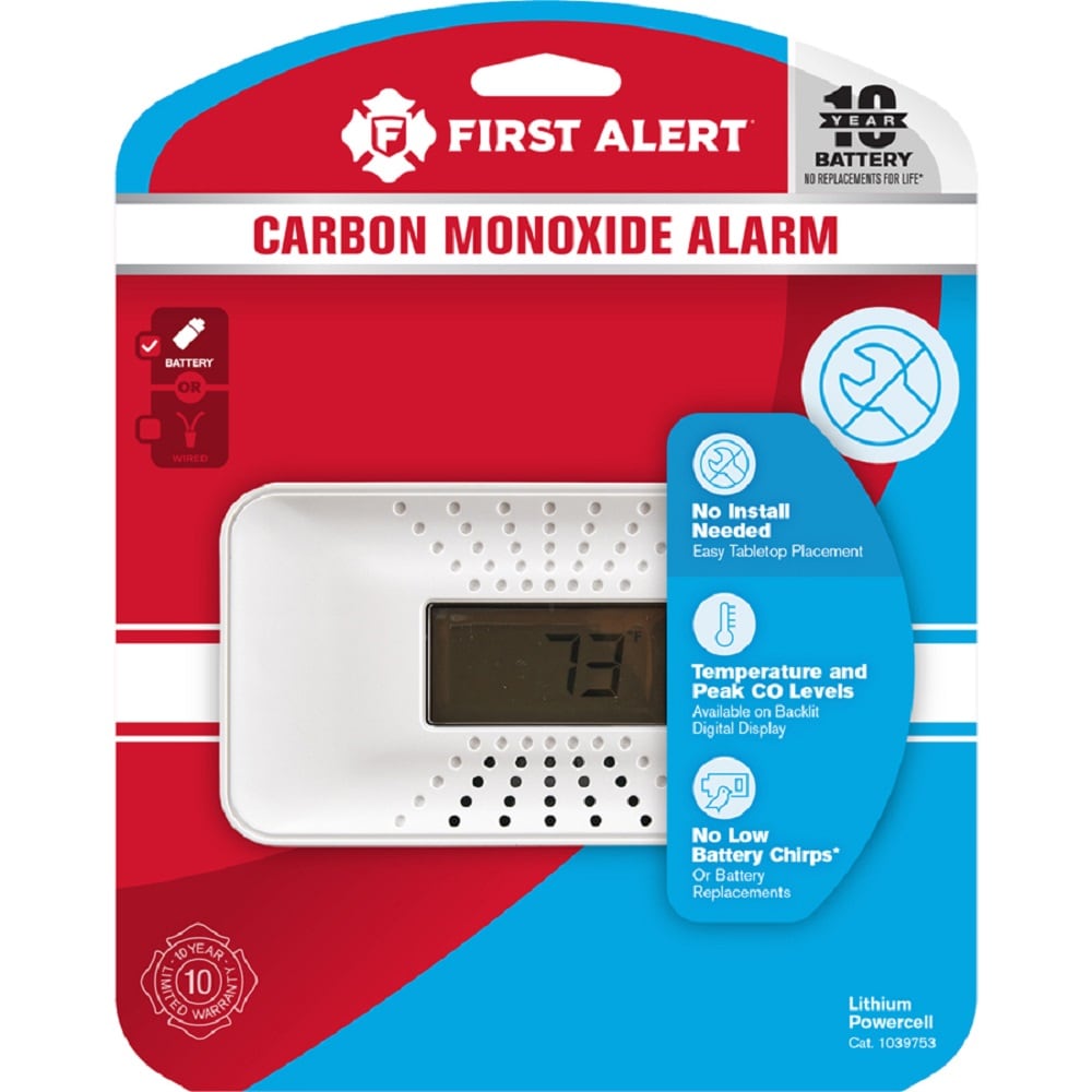 Detector de monóxido de carbono inalámbrico con batería de 10 años de First Alert 1039752-CO710-6