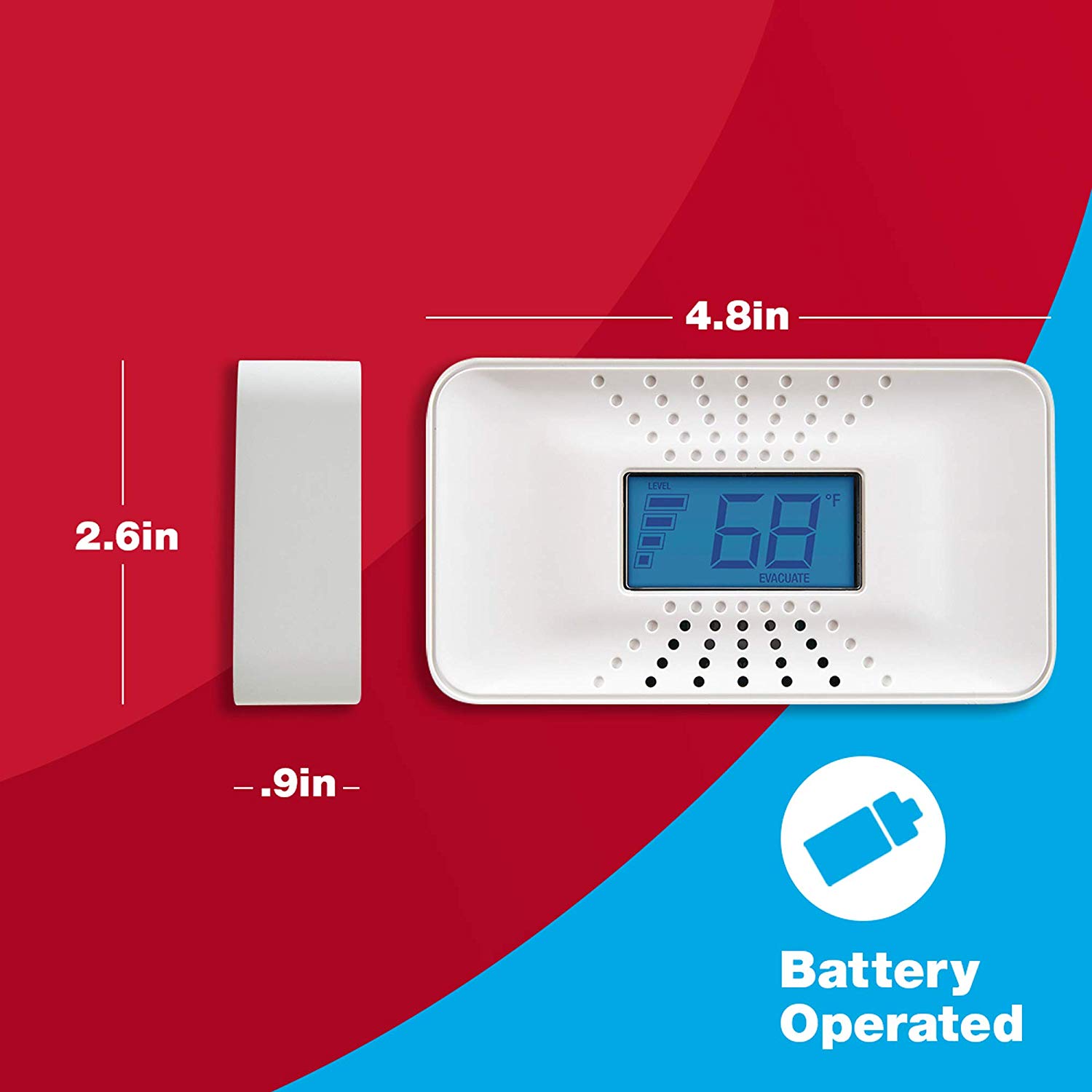 Detector de monóxido de carbono inalámbrico con batería de 10 años de First Alert 1039752-CO710-6
