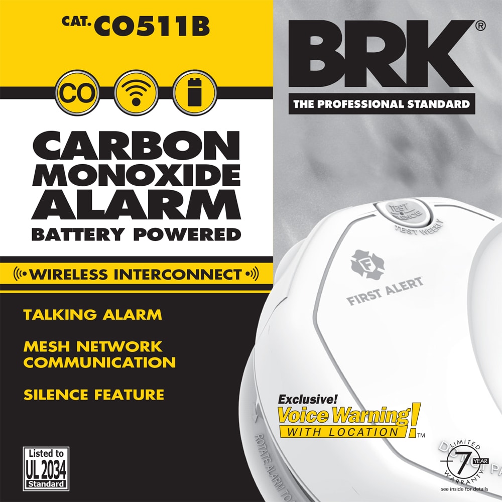 Detector de monóxido de carbono con alerta de voz, operado con batería First Alert BRK CO511B