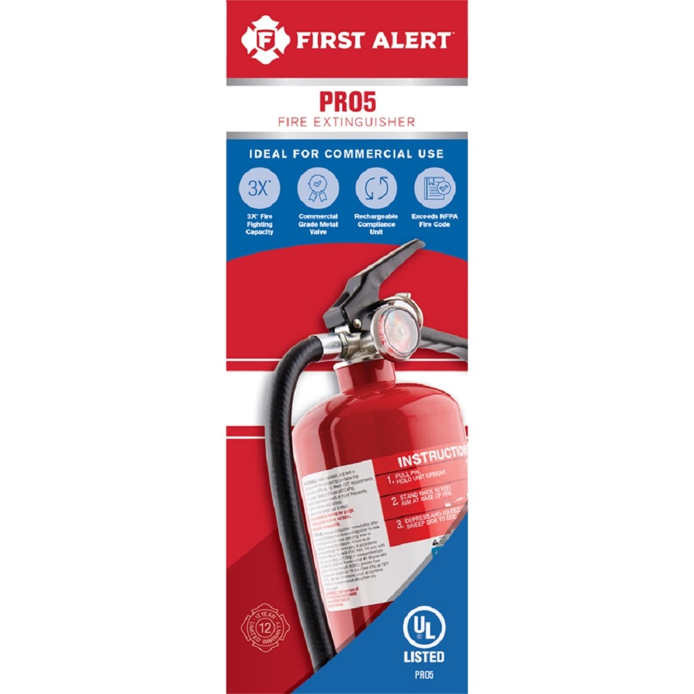 Extintor contra incendios recargable para uso comercial/residencial First Alert Pro 3-A:40-B:C PRO5.