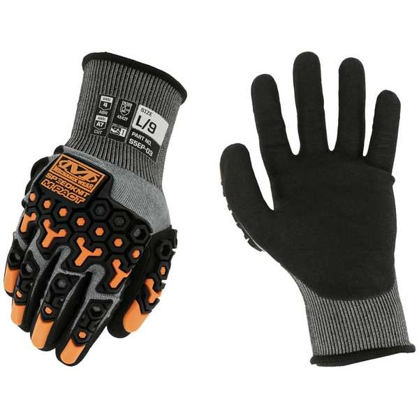 Guantes tejidos Mechanix Wear, Nivel de Corte A7, 18 ga, Gris, 9 - S5EP-03-009
