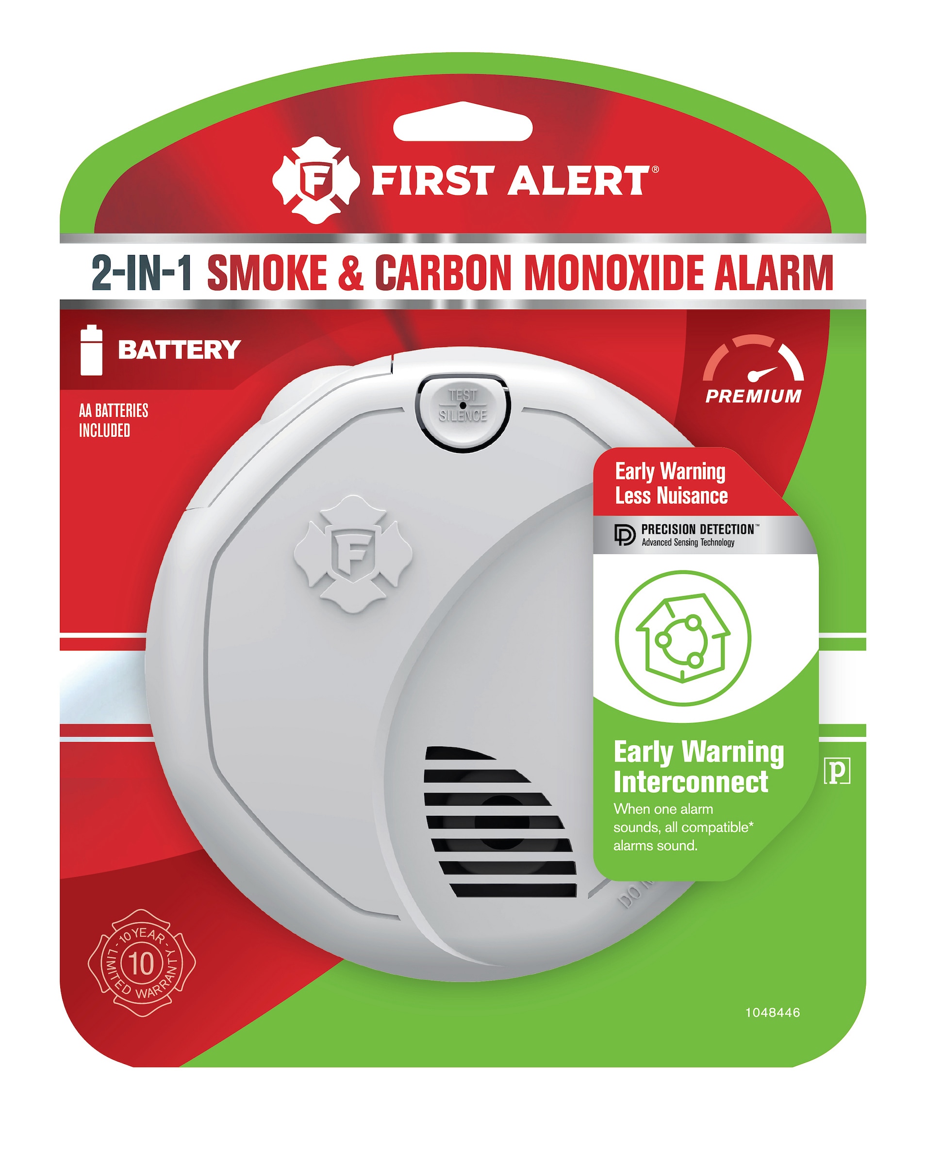 Detector de Humo y Monóxido de Carbono Combinado con Alarma de Voz y Operado por Batería de First Alert 1048446