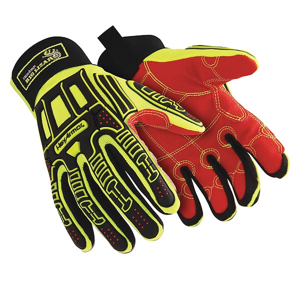 Guantes mecánicos Hexarmor, Nivel de Corte A3, Amarillo/Rojo de alta visibilidad, 2XL - 2021X-XXL (11)
