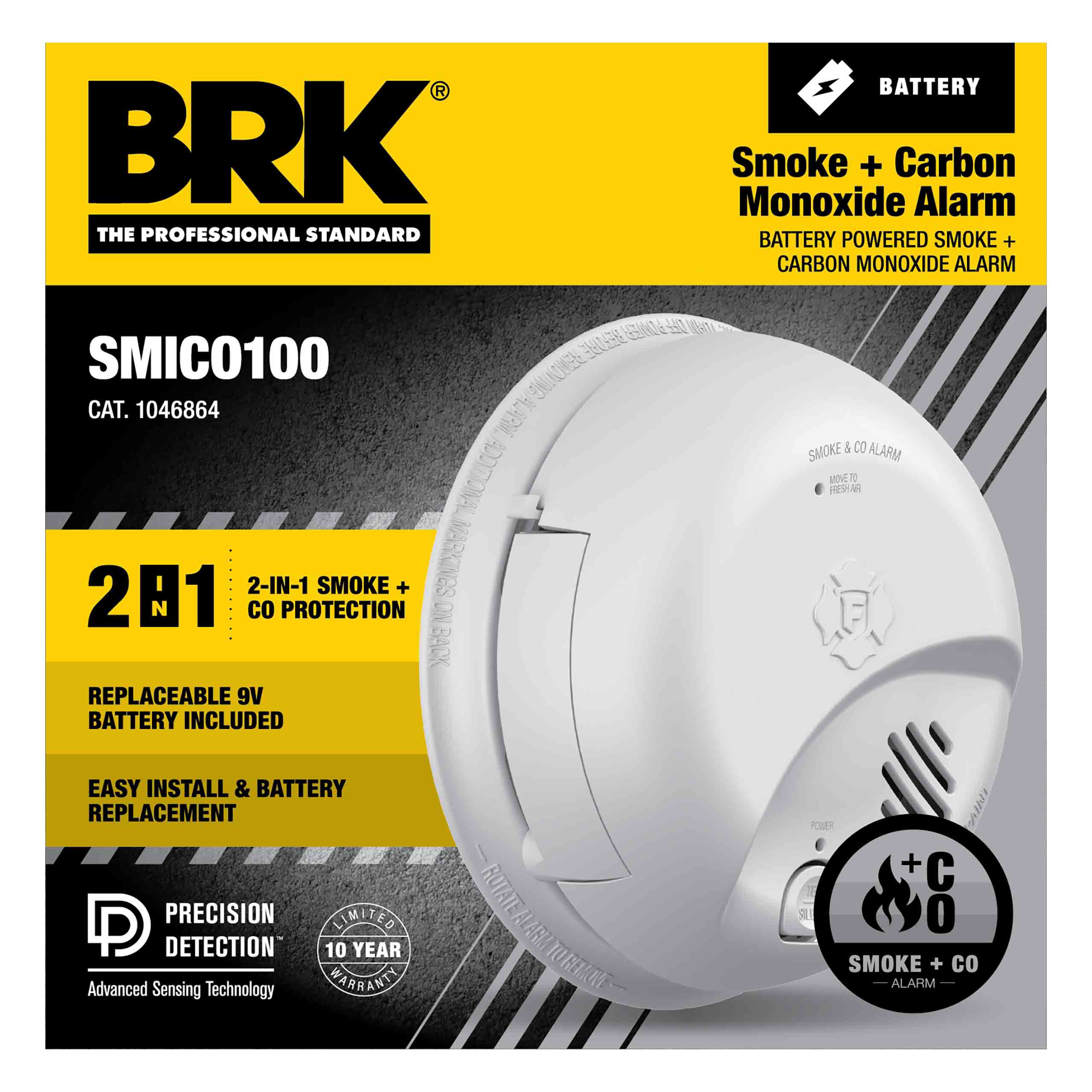 Detector de humo y monóxido de carbono de combinación de ionización operado por batería First Alert BRK 1046863