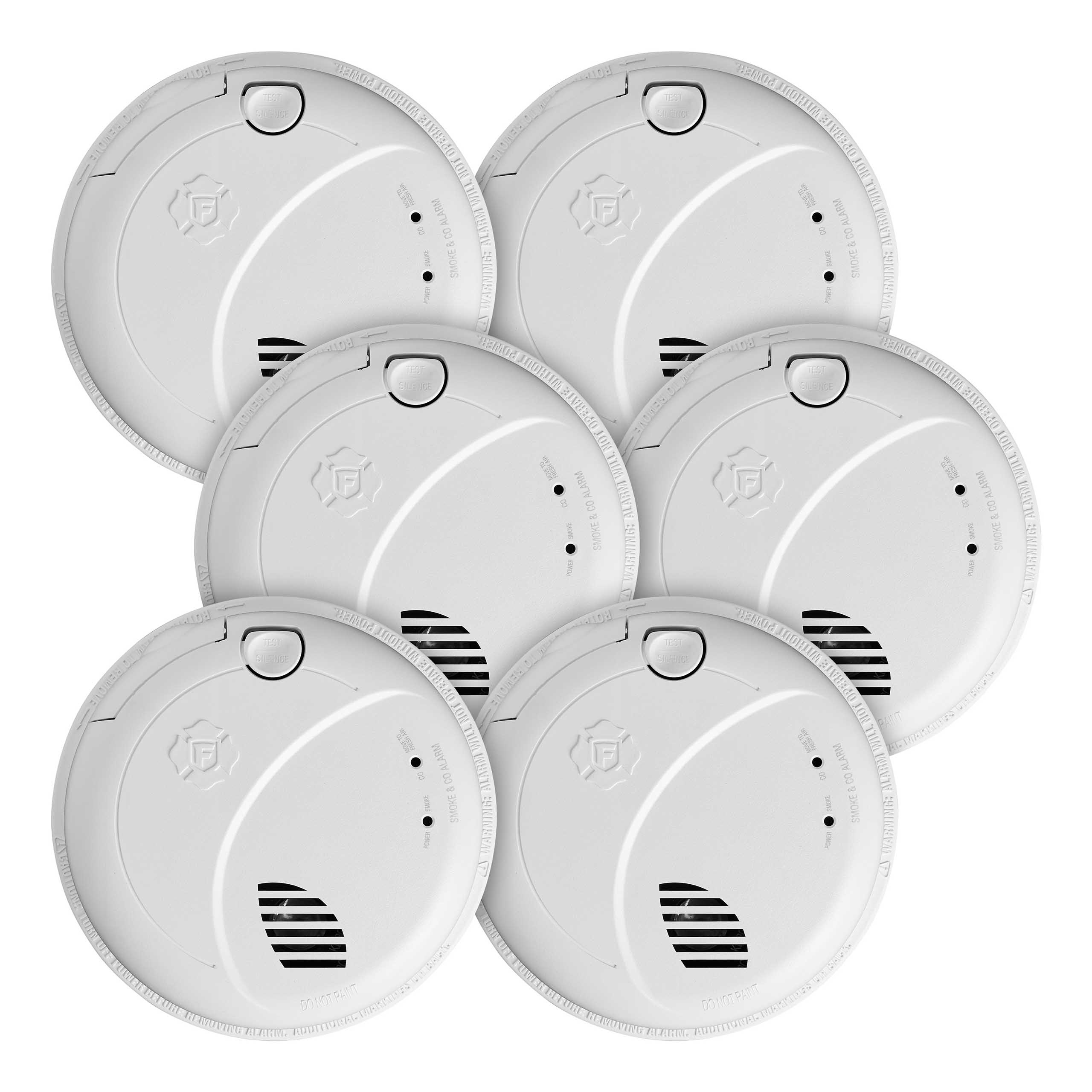 Detector de humo y monóxido de carbono combinado interconectado fotoeléctrico con respaldo de batería First Alert BRK 6 piezas con alerta de voz 1046780