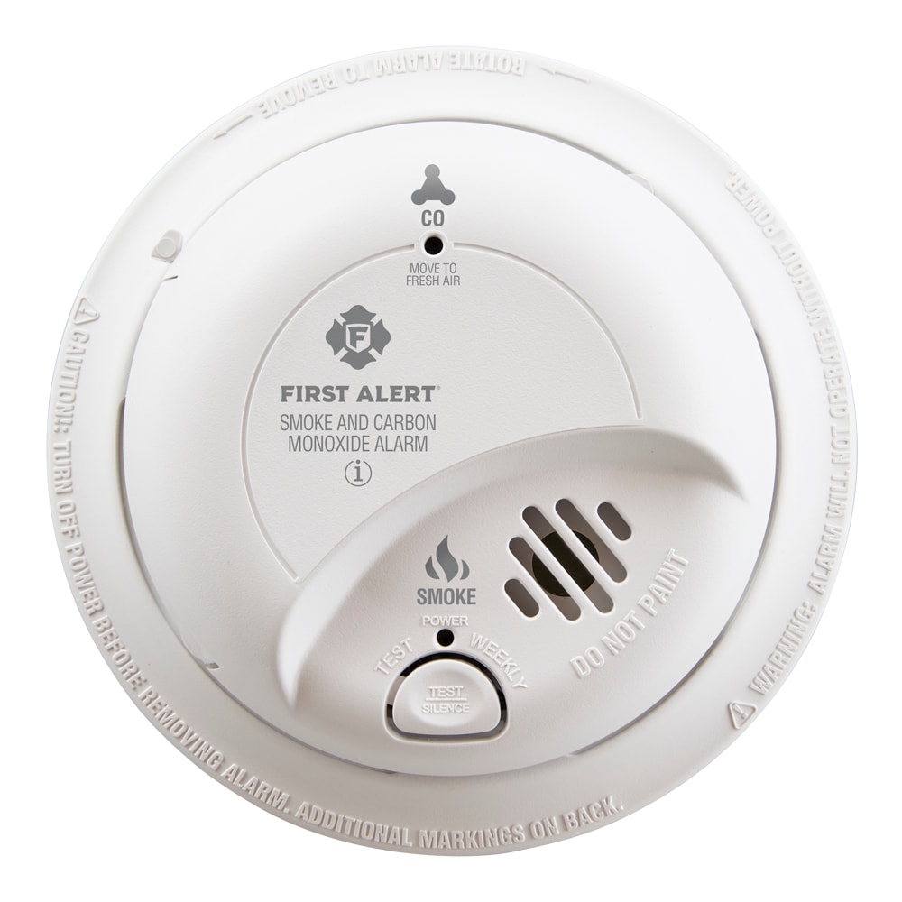 Detector de Humo y Monóxido de Carbono Interconectado de Ionización con Cableado Duro y Respaldo de Batería de 10 años de First Alert Brk SC9120LBL