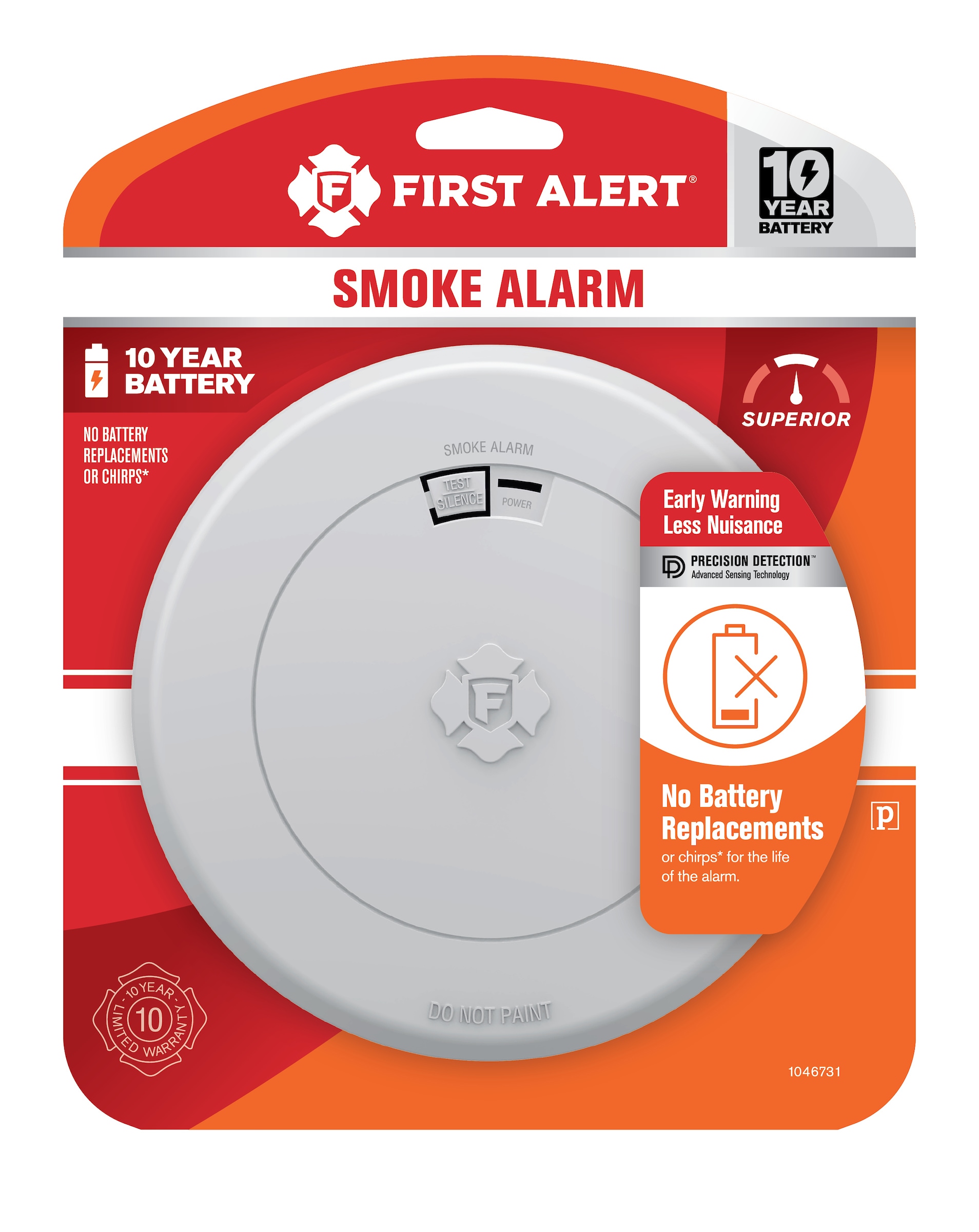 Detector de humo fotoeléctrico con batería de 10 años de First Alert 1046731