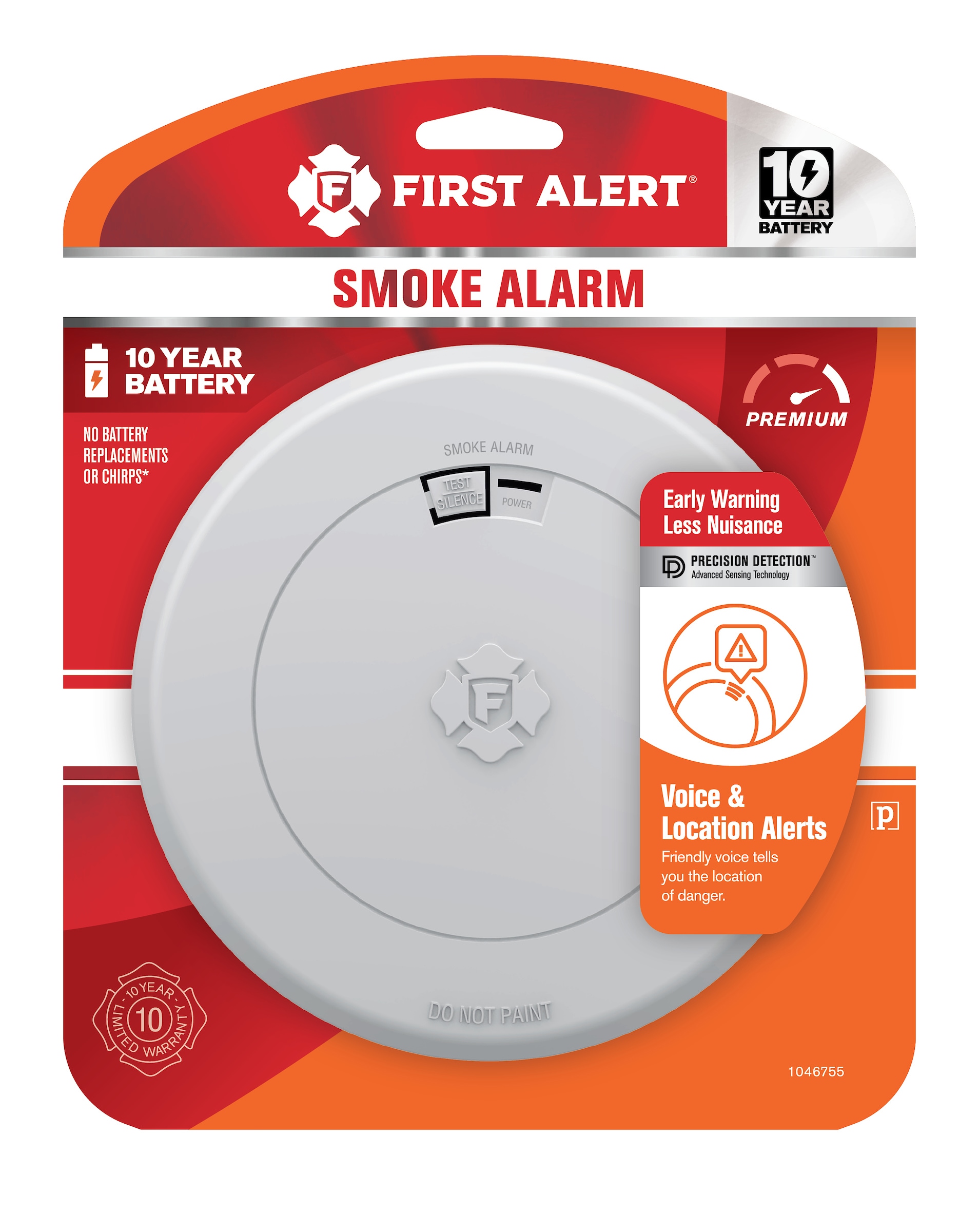 Detector de humo fotoeléctrico con alerta de voz y batería de 10 años de First Alert 1046755