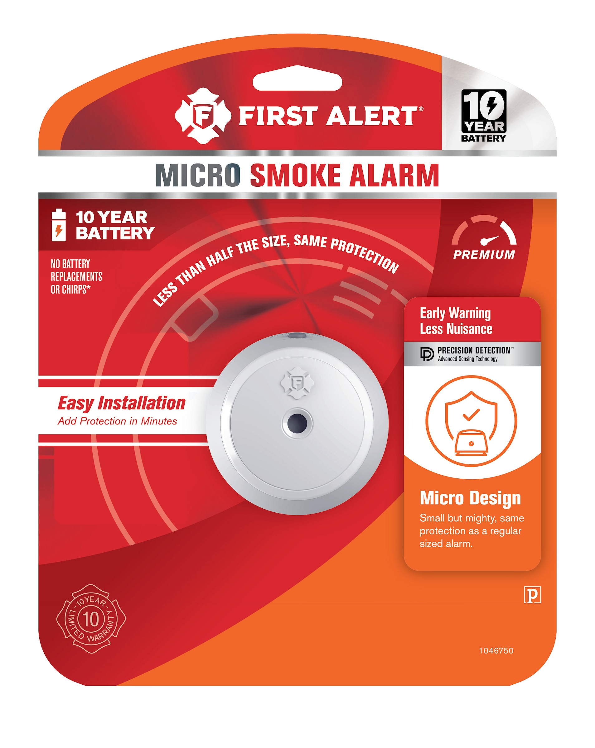 Detector de humo fotoeléctrico de 10 años con batería 1046750 de First Alert
