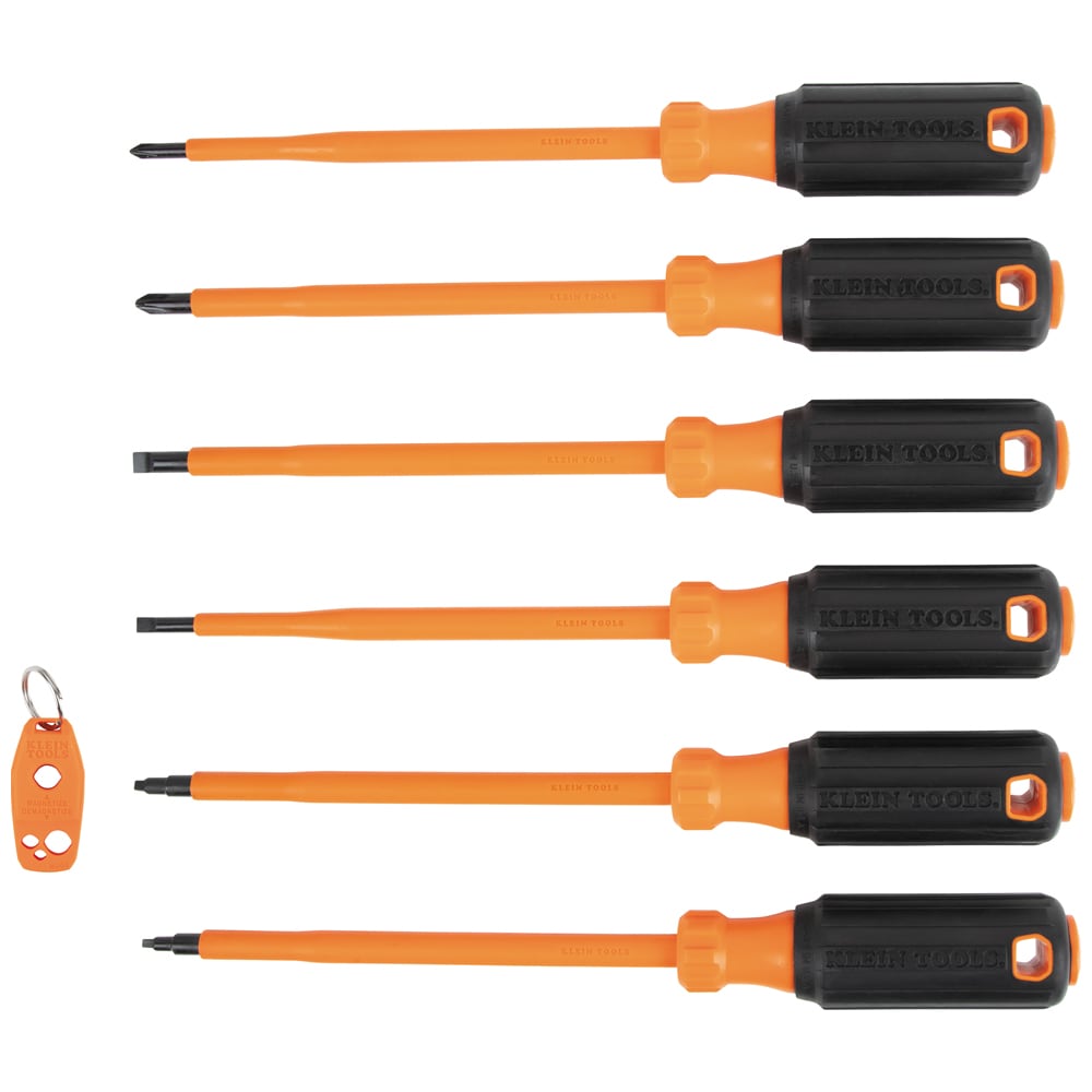 Juego de desarmadores aislados Klein Tools Plus Imantador, 7 piezas 85077INSR