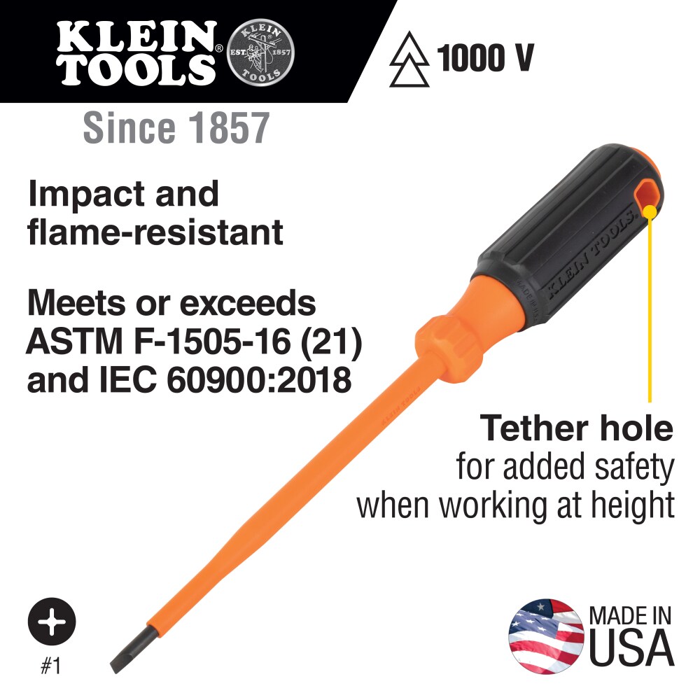 Juego de desarmadores aislados Klein Tools Plus Imantador, 7 piezas 85077INSR