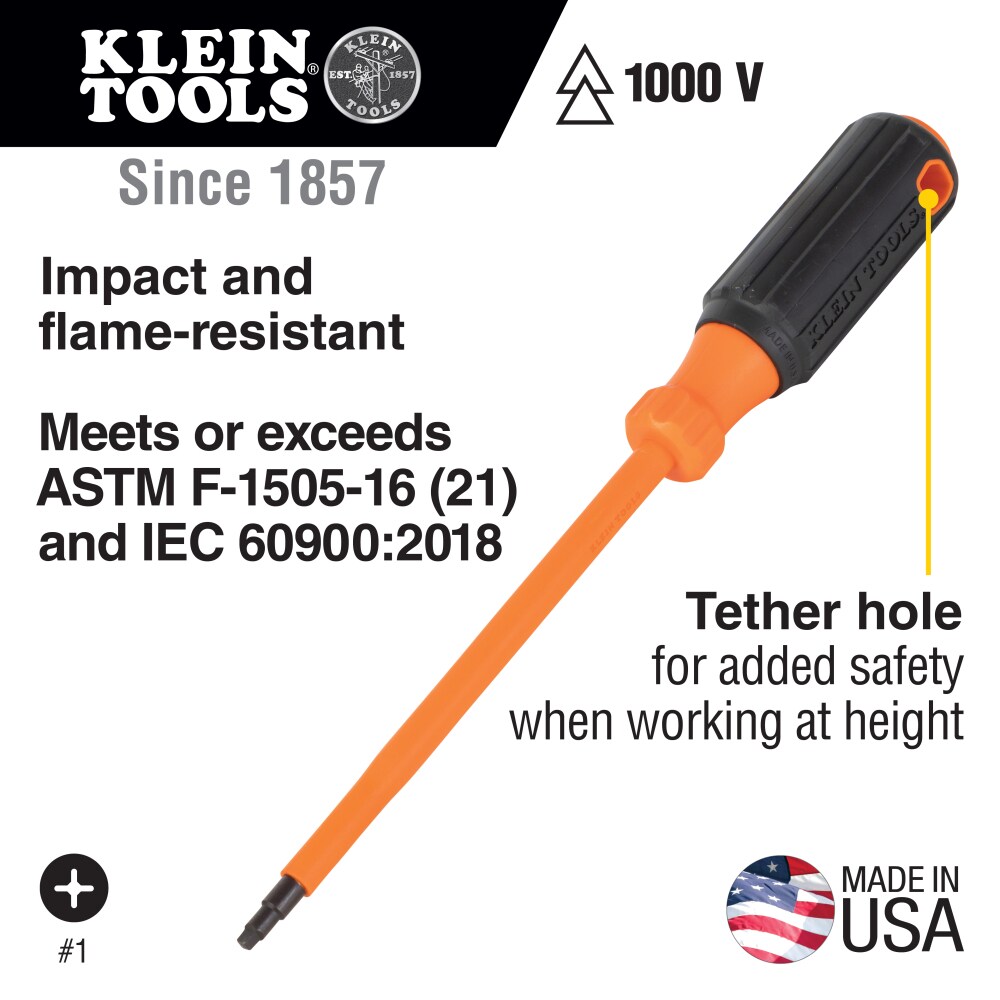 Juego de desarmadores aislados Klein Tools Plus Imantador, 7 piezas 85077INSR