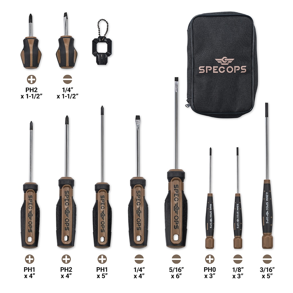 Set de 10 desarmadores magnéticos de 6 pulgadas de Spec Ops Tools