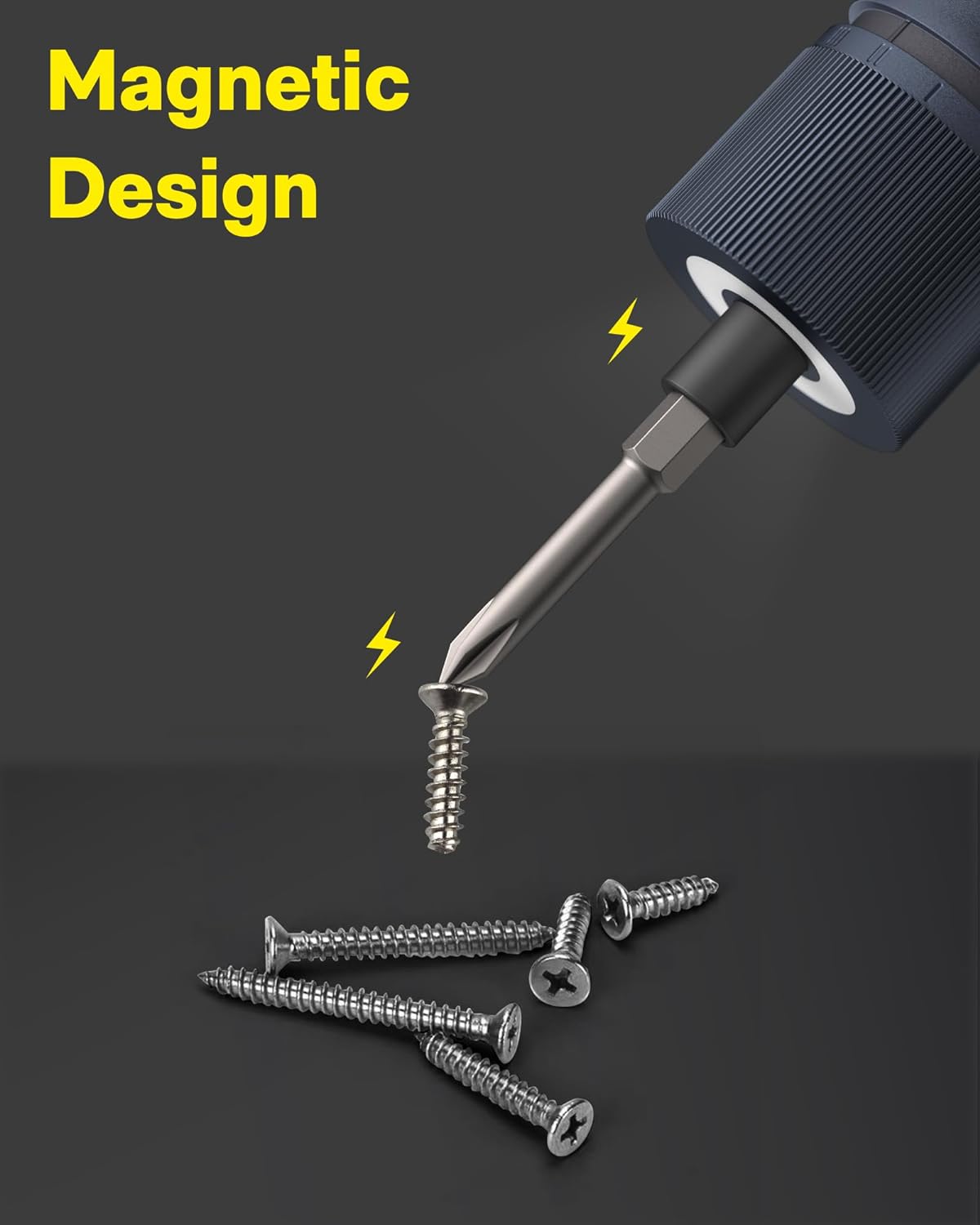 Juego de destornillador eléctrico HOTO 3.6V inalámbrico de 25 piezas con puntas magnéticas de 1 pulgada QWLSD011