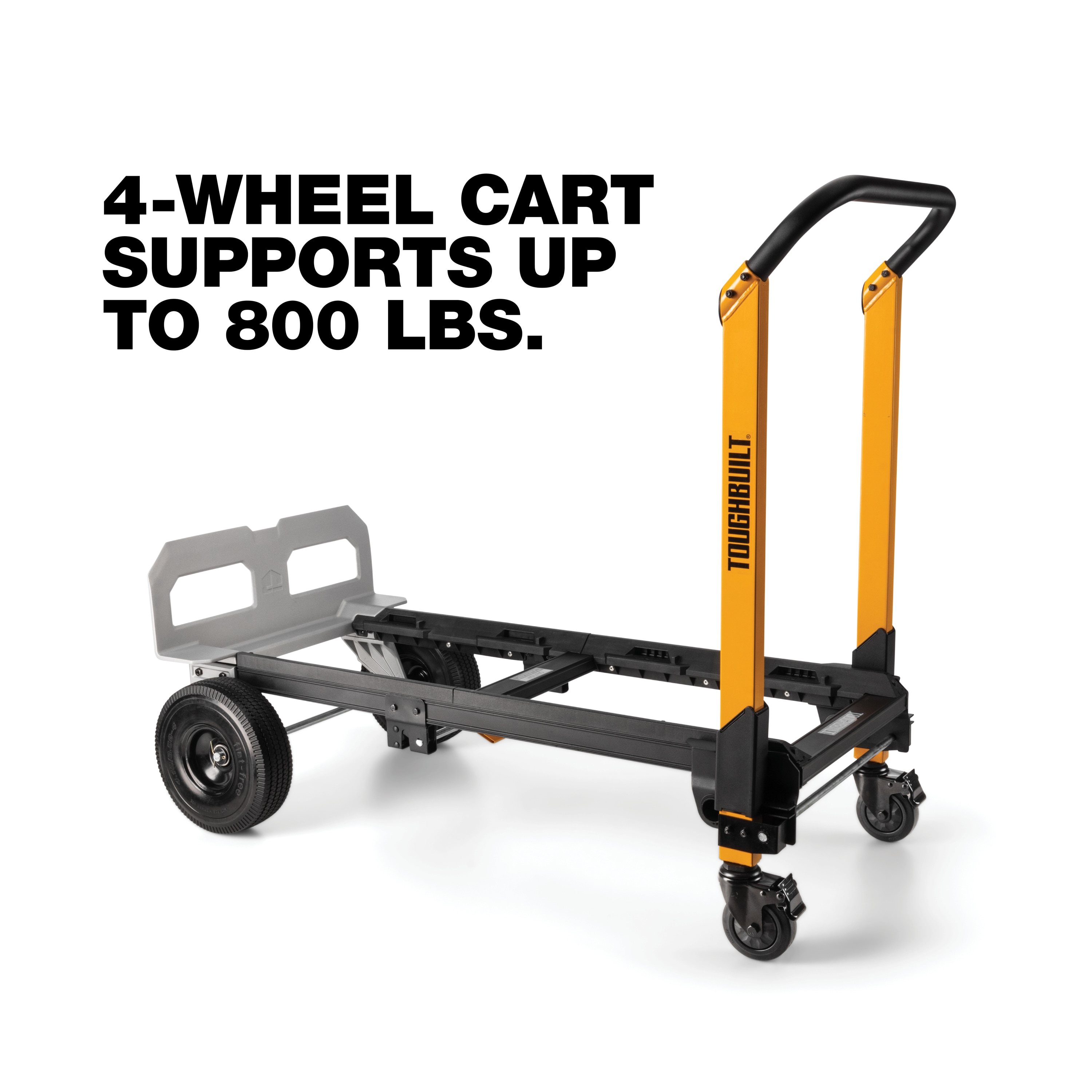 Carretilla de mano convertible de aluminio TOUGHBUILT con capacidad de 800 lb y 4 ruedas en varios colores/acabados