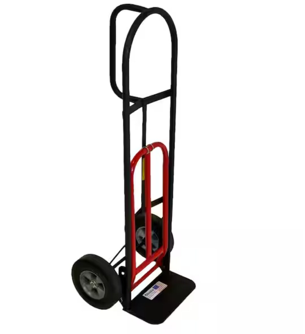 Carretilla de mano de servicio pesado de acero negro con capacidad de 800 libras y 2 ruedas Milwaukee DC49515