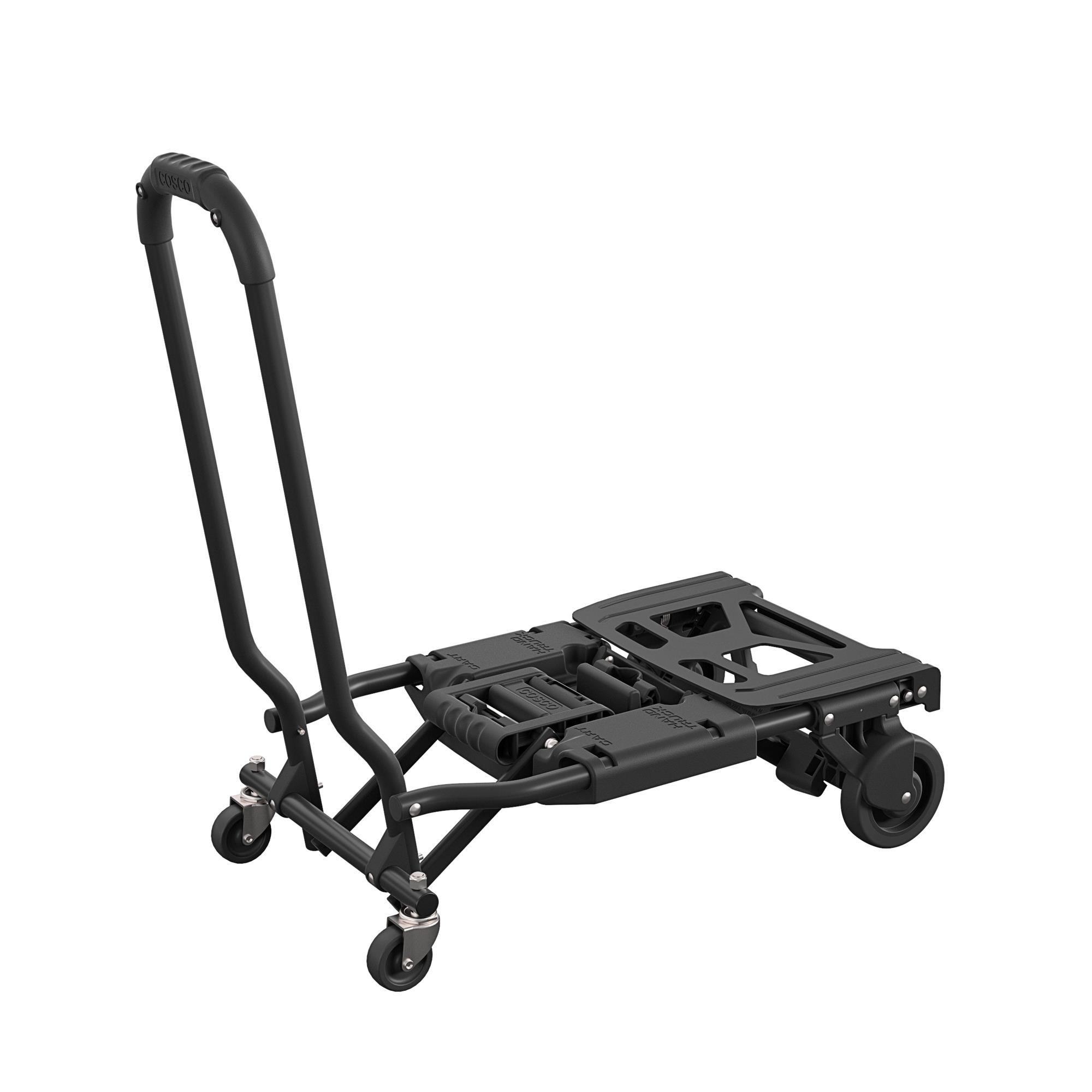 Carretilla manual convertible de acero negro con capacidad de 300 libras y 4 ruedas Cosco 12223BLK1E
