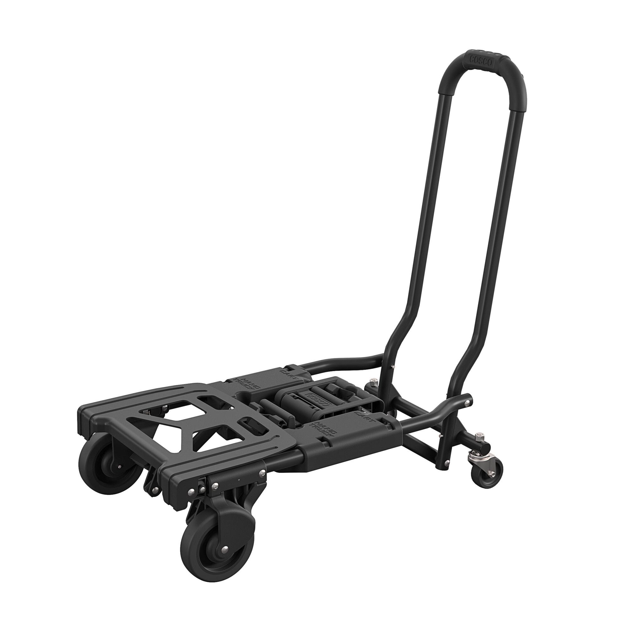 Carretilla manual convertible de acero negro con capacidad de 300 libras y 4 ruedas Cosco 12223BLK1E