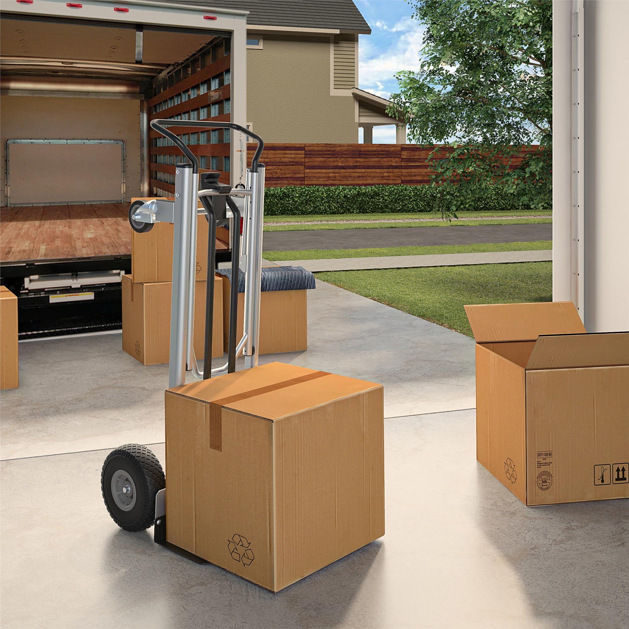 Carretilla de mano convertible de aluminio Cosco con capacidad de 800 libras y 4 ruedas en múltiples colores/acabados - 12204ASB1E