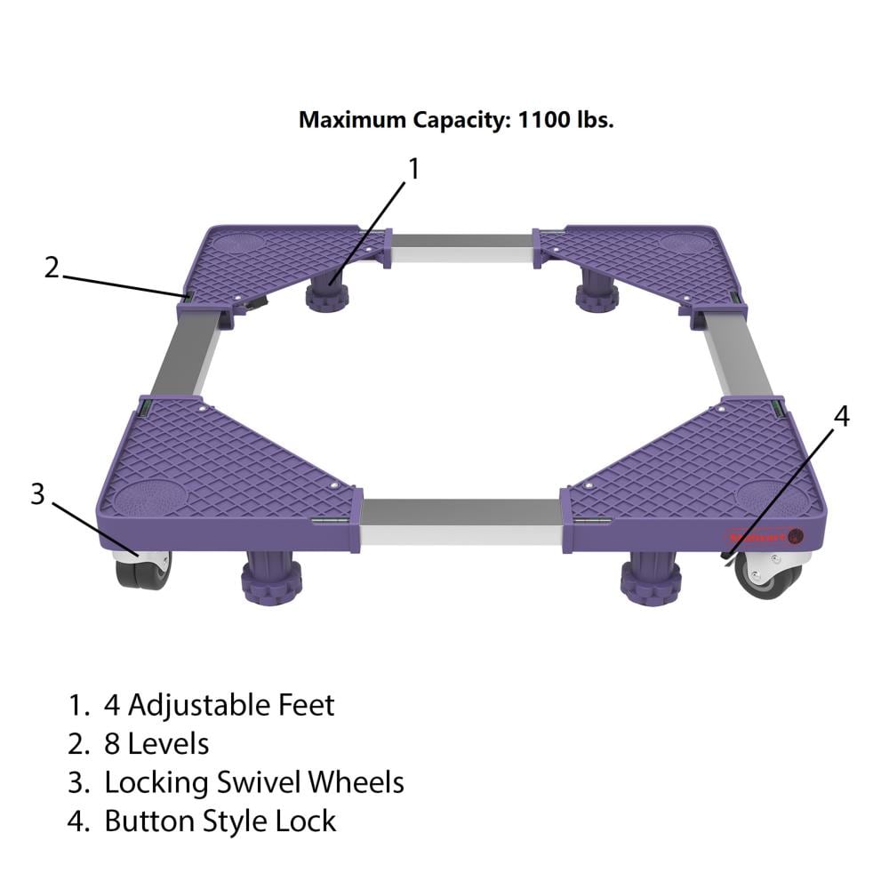 Carrito de acero morado para muebles de 1100 libras de capacidad y 4 ruedas de Fleming Supply 770498UKS