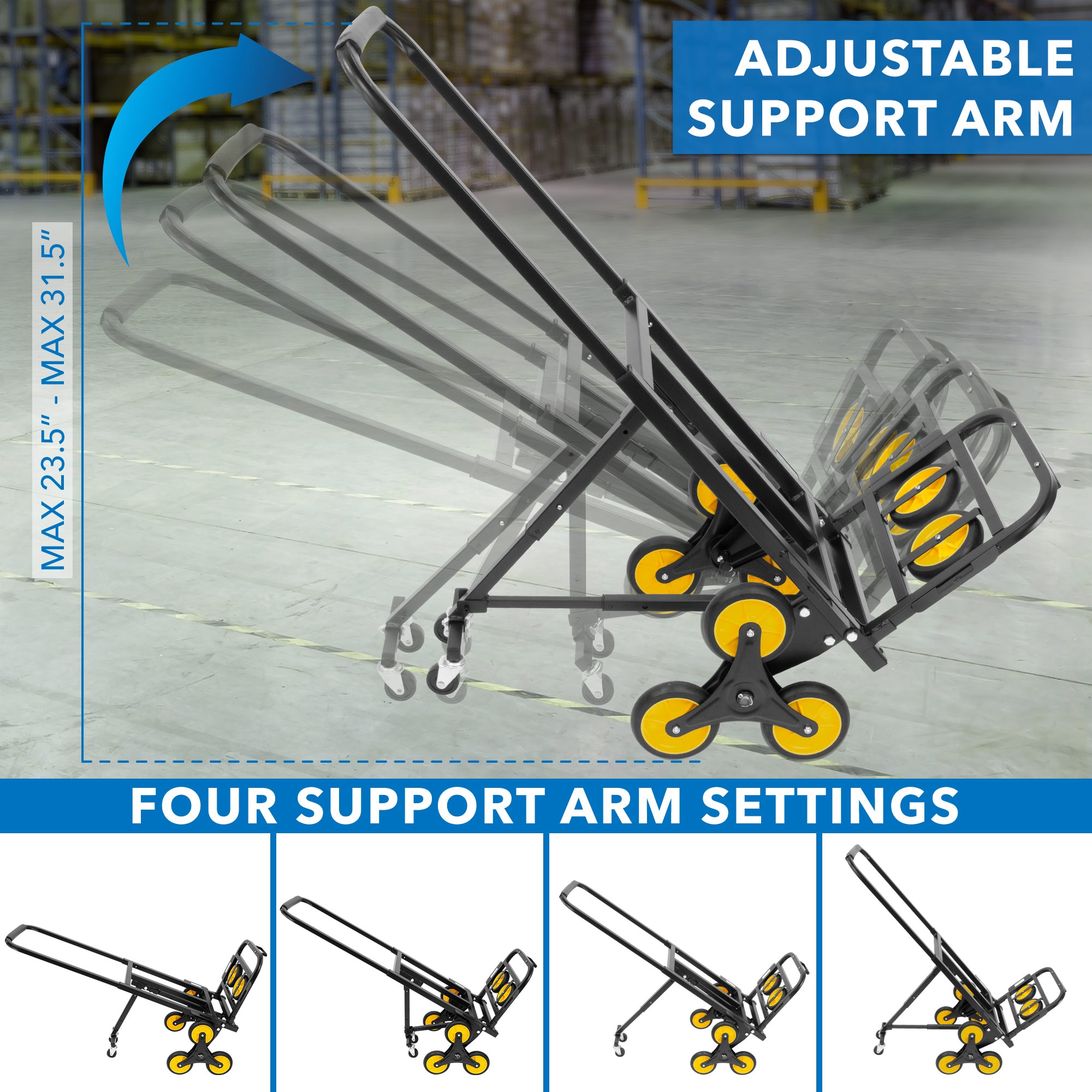Carrito de aluminio Mount-It! con capacidad de 330 libras y 4 ruedas en varios colores/acabados MI-924