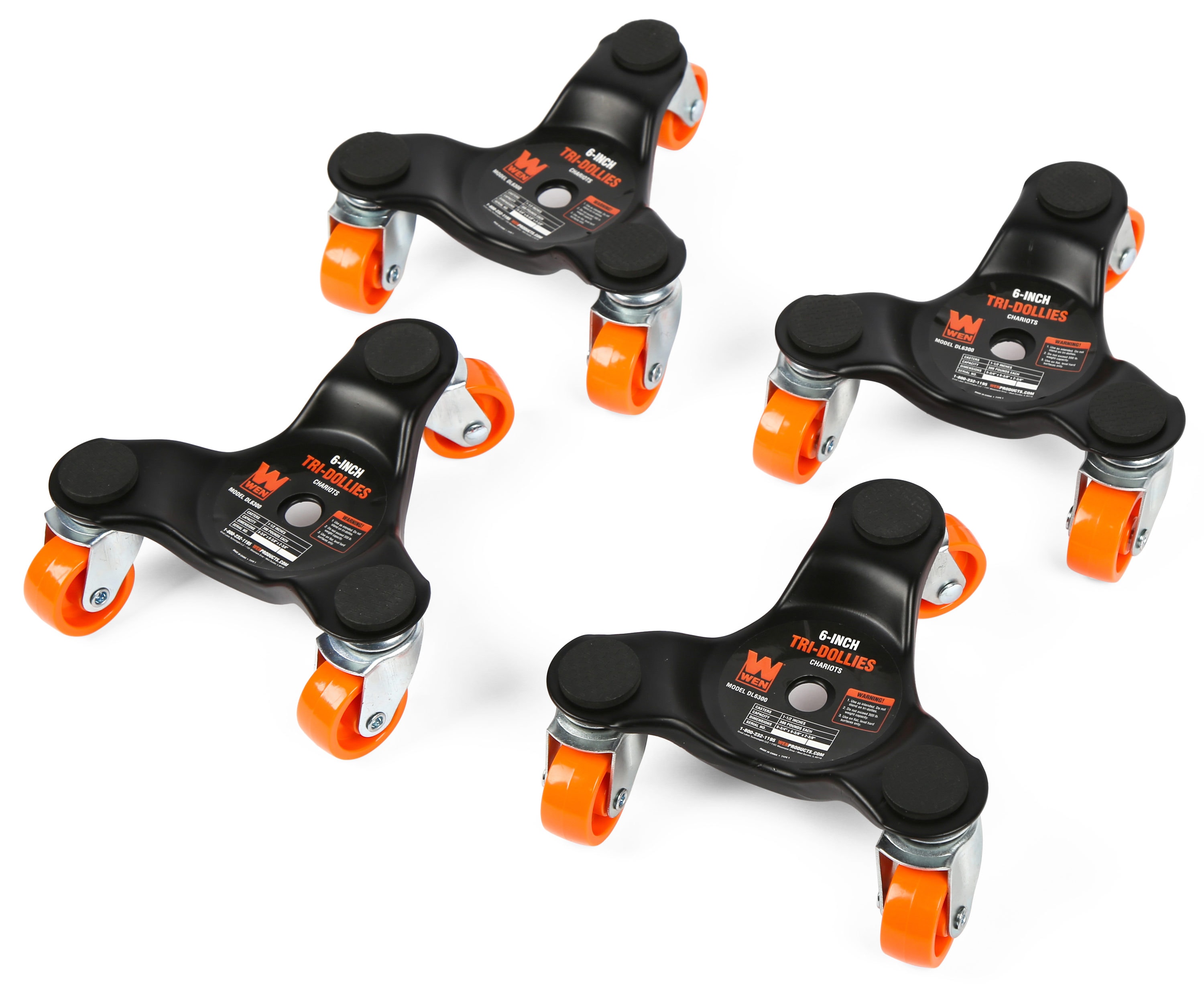 Carretilla para muebles de acero negro de 3 ruedas con capacidad de 300 libras WEN DL6300