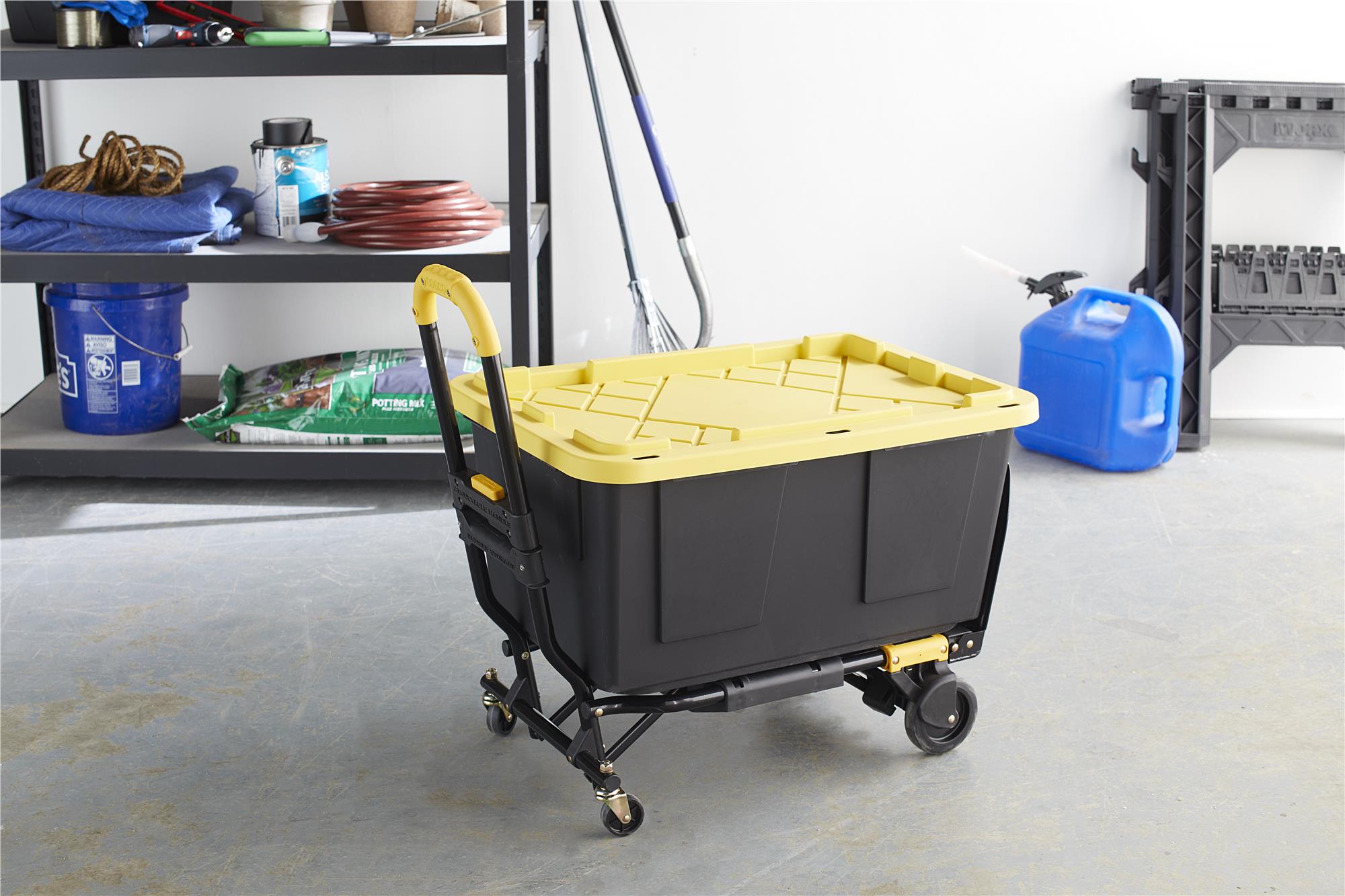 Carretilla de mano convertible de acero negro con capacidad de 300 lb y 4 ruedas Cosco 12225YGB1E