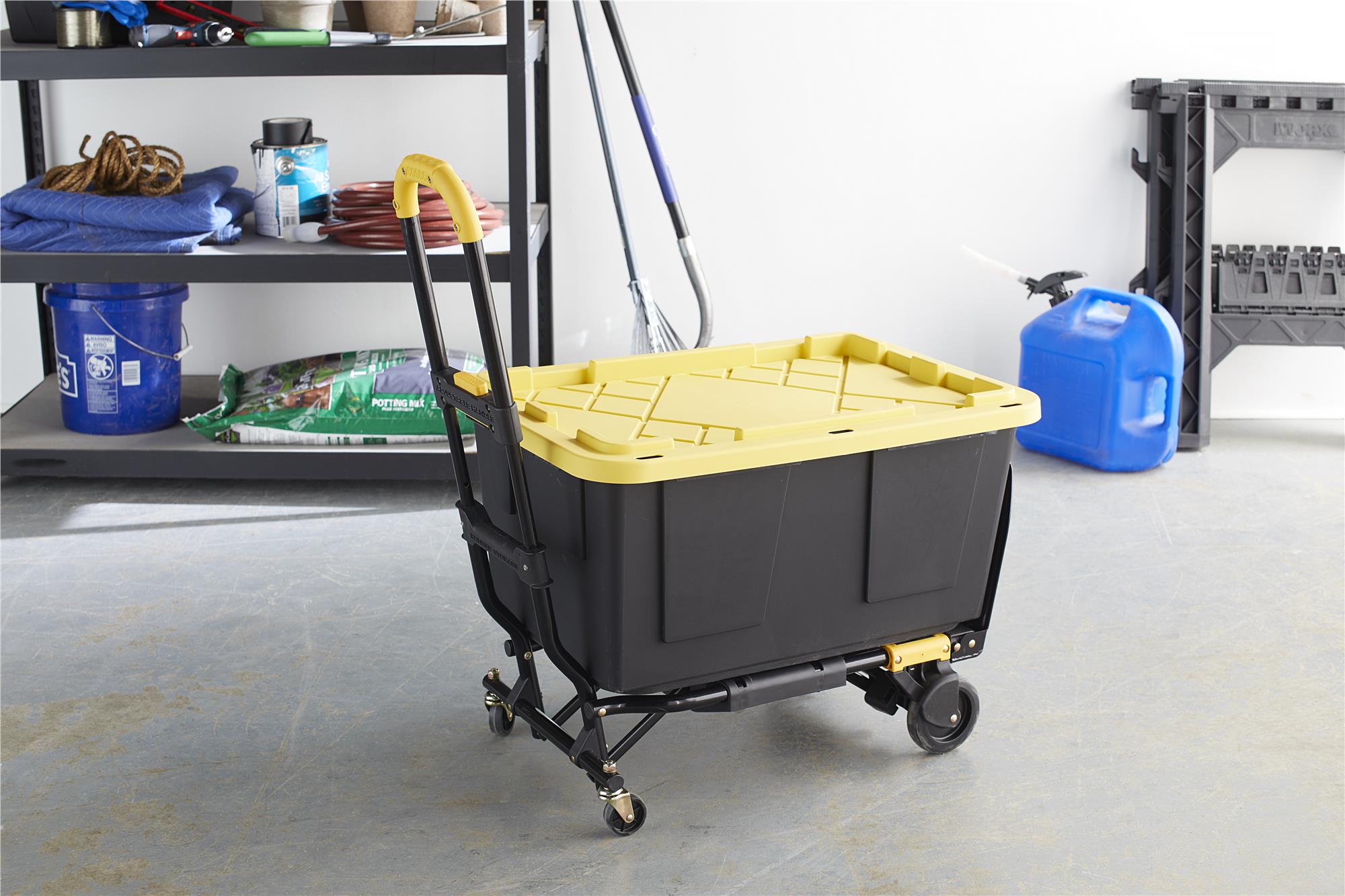 Carretilla de mano convertible de acero negro con capacidad de 300 lb y 4 ruedas Cosco 12225YGB1E
