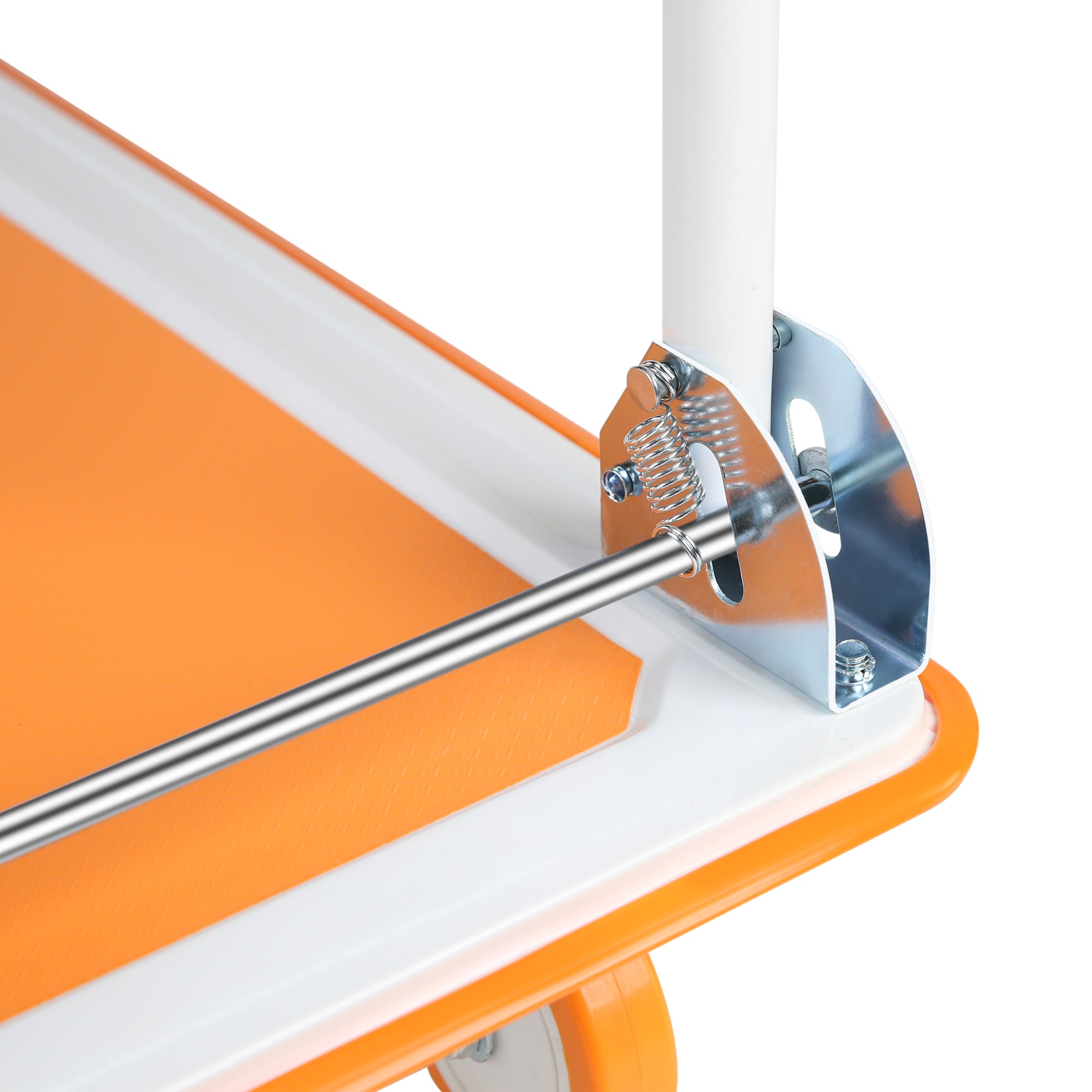 Carretilla de mano plegable de acero naranja de 4 ruedas con capacidad de 330 lb Siavonce ZX-7CRRT