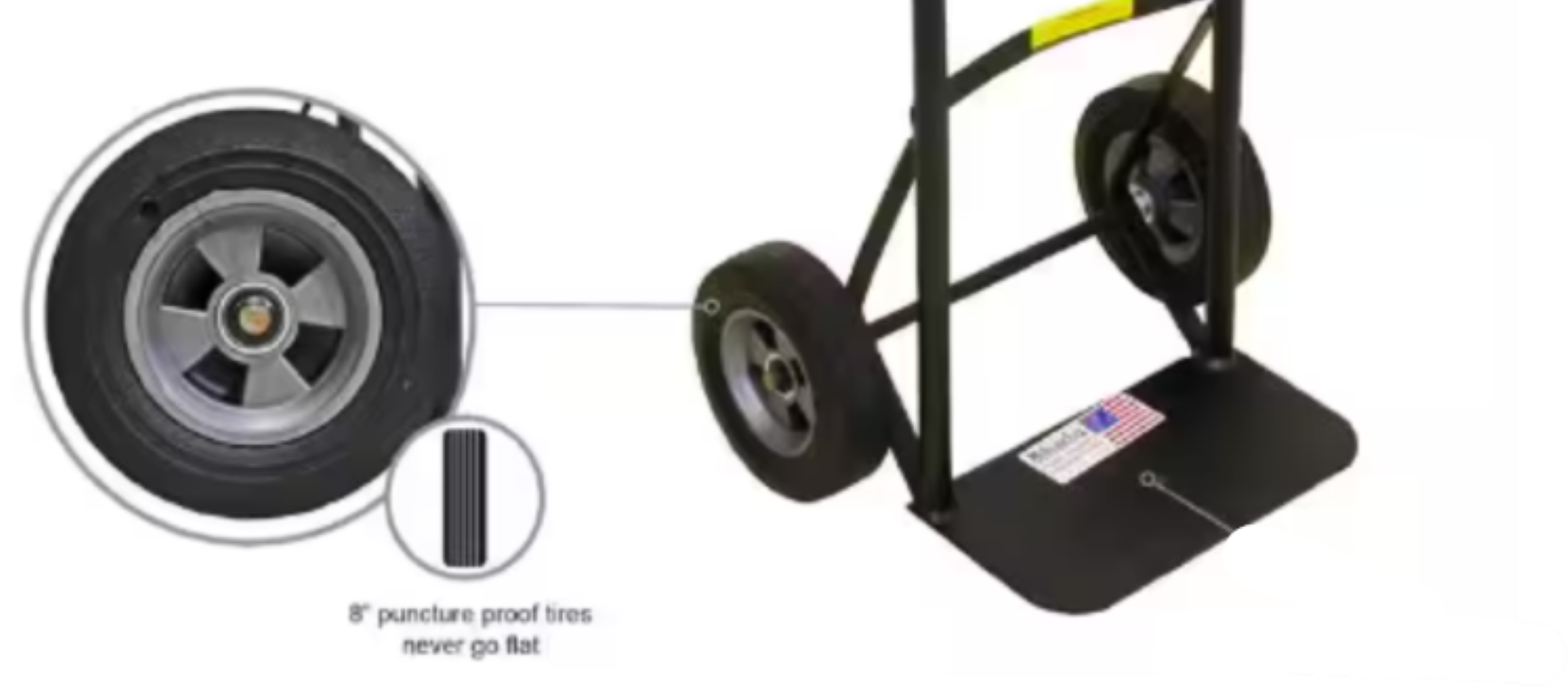 Rueda de repuesto para carretilla de mano de goma negra con capacidad de 300 libras de Milwaukee DCR0997