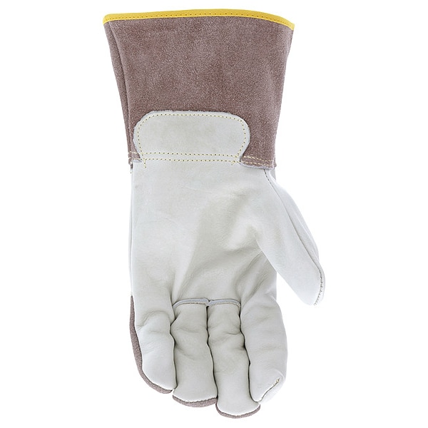 Guante de soldadura de cuero Mcr Safety, Beige/Marrón, M, Paquete de 12 - 4960M