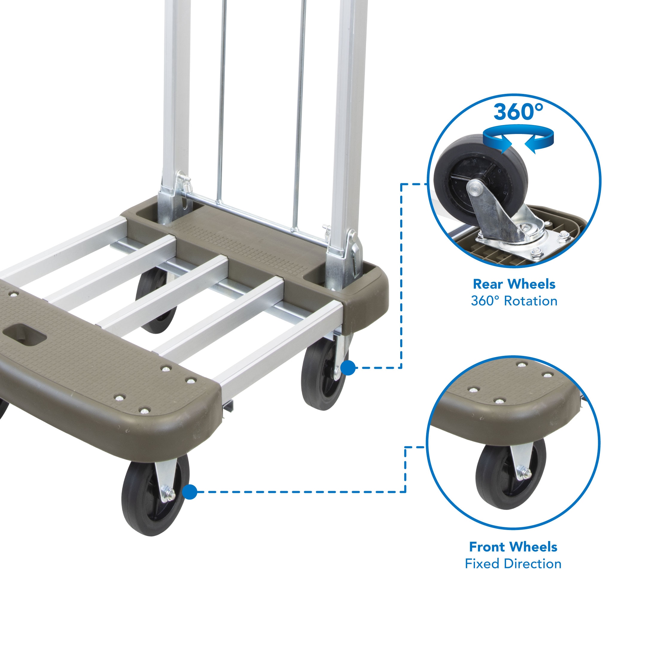 Carrito de aluminio Mount-It! con capacidad de 300 libras y 4 ruedas en varios colores/acabados MI-950