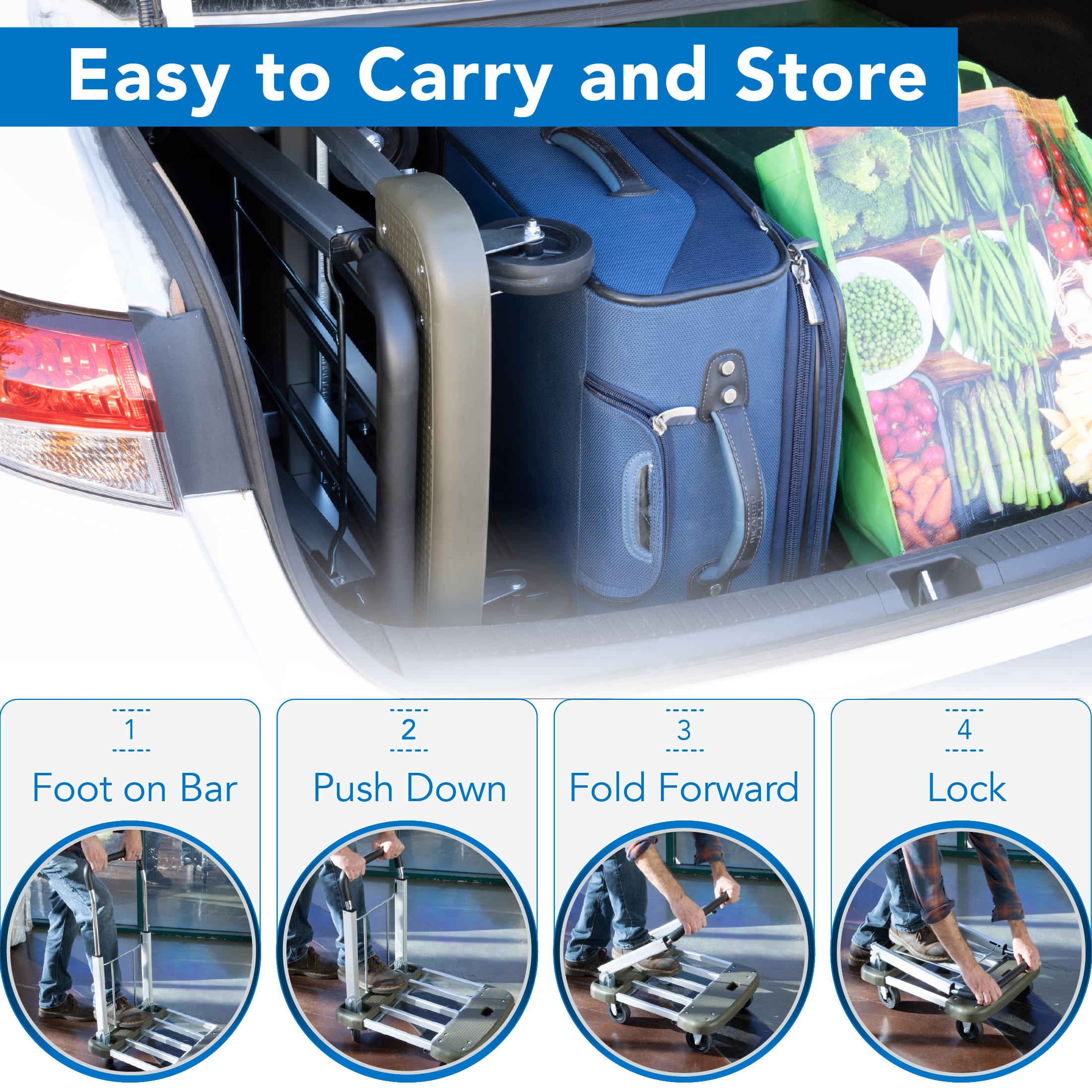 Carrito de aluminio Mount-It! con capacidad de 300 libras y 4 ruedas en varios colores/acabados MI-950