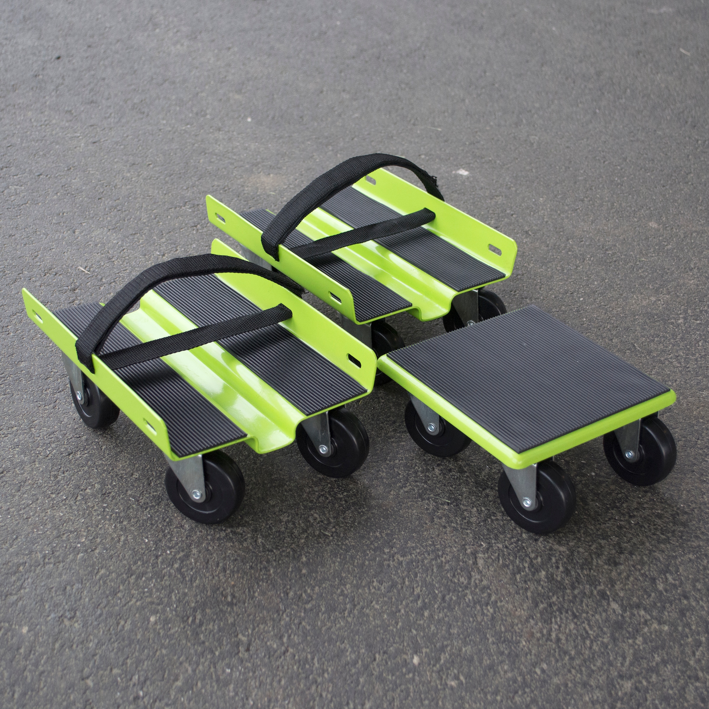 "Dolly de acero verde de 4 ruedas con capacidad de 1500 libras de Black Bull 552225"