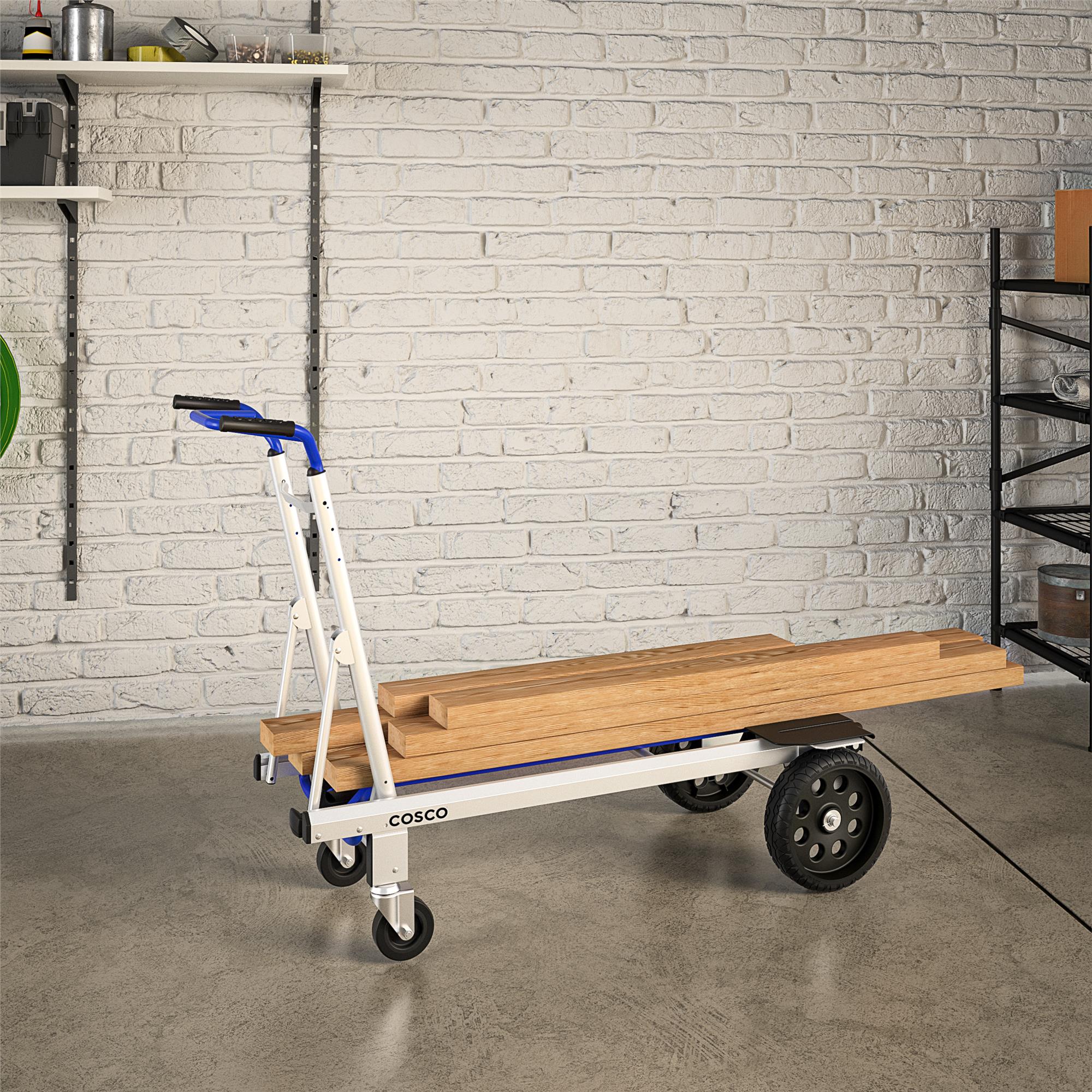 Carretilla de mano convertible de aluminio azul con capacidad de 800 libras y 4 ruedas Cosco 12253BLU1E