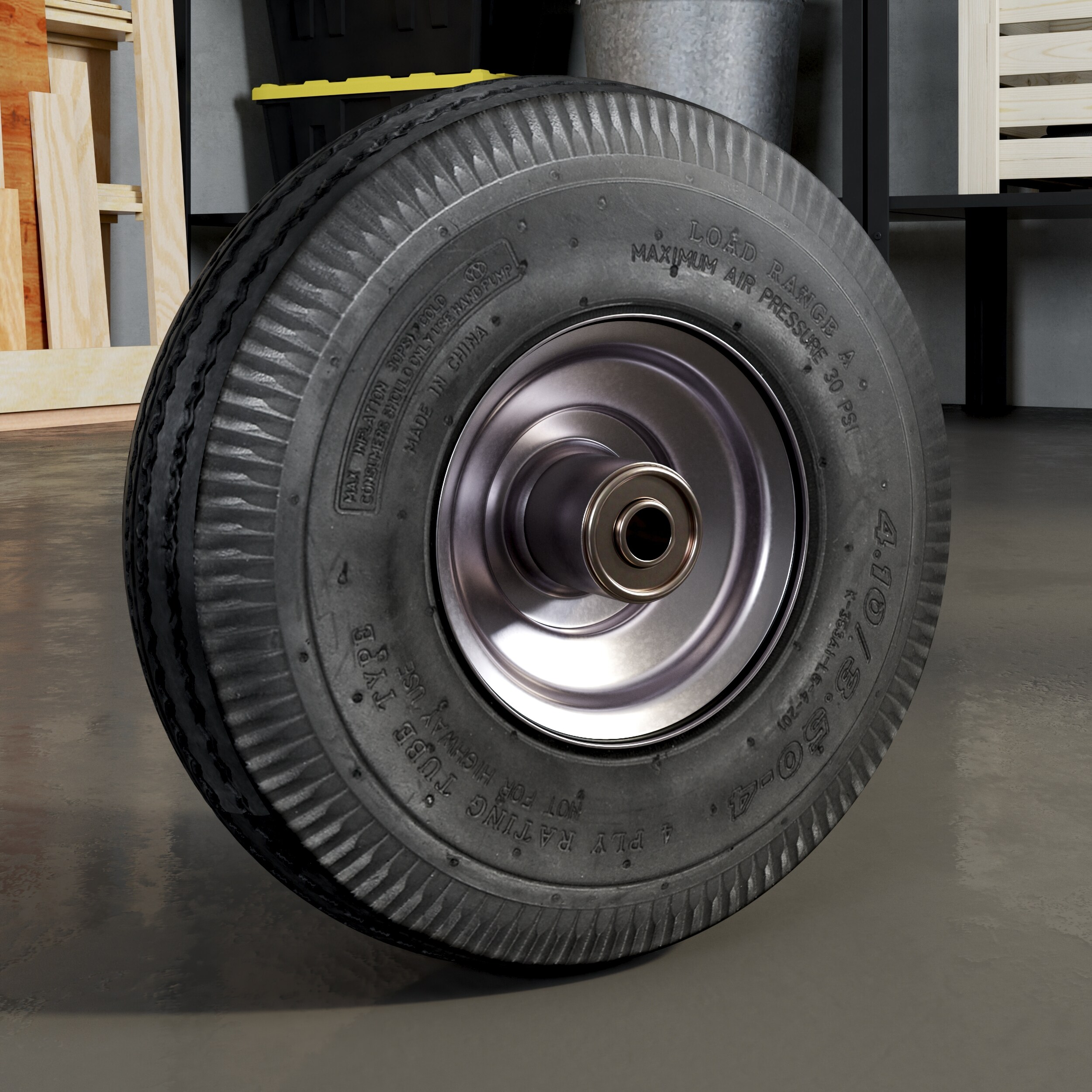 Rueda de repuesto para carretilla de mano de goma negra con capacidad de 400 lb de Milwaukee modelo DC3339
