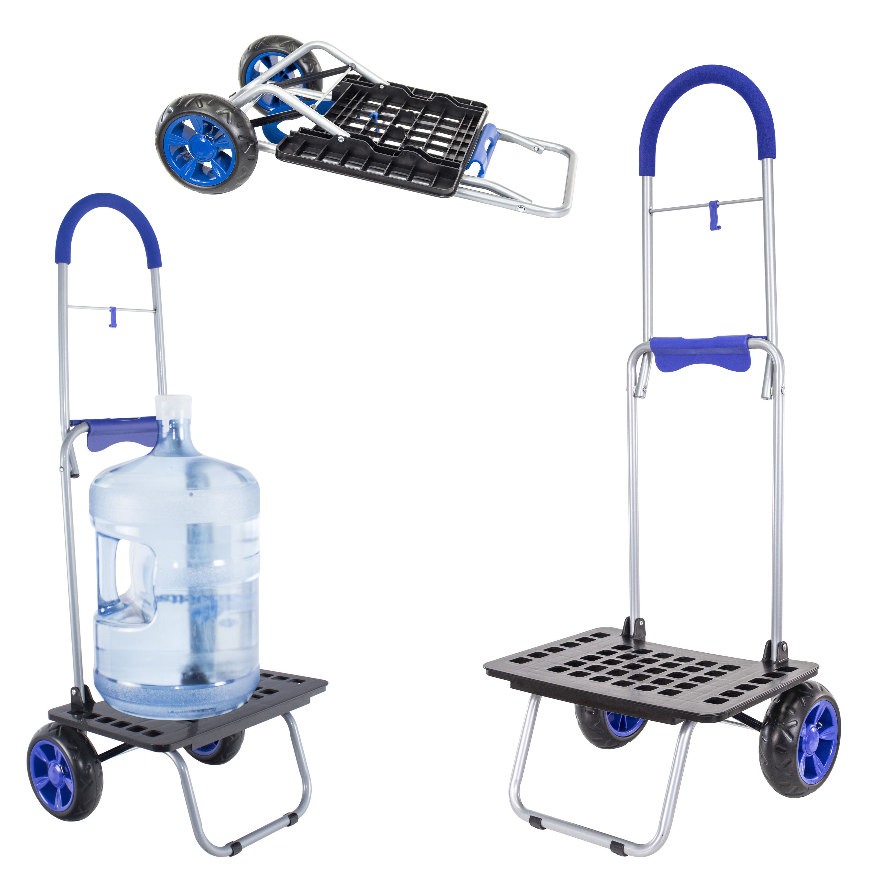 Carretilla de acero azul de 2 ruedas con capacidad de 200 libras de dbest products 01-527