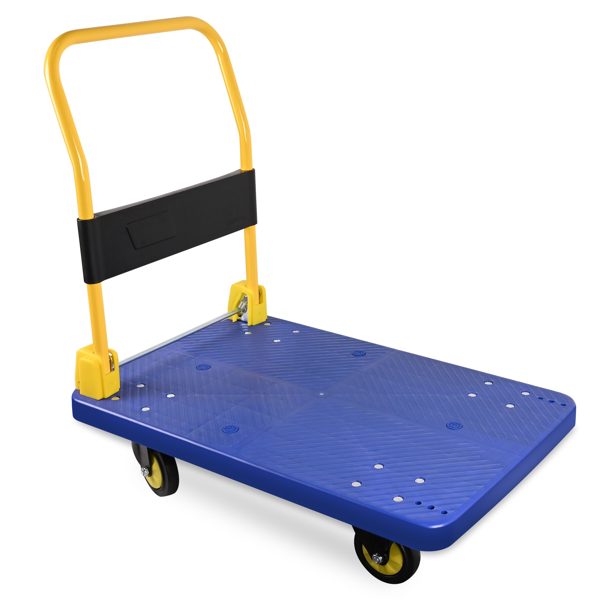 Carretilla de plataforma de servicio estándar de acero azul de 4 ruedas con capacidad de 1300 libras Wrightmaster DOLO0603